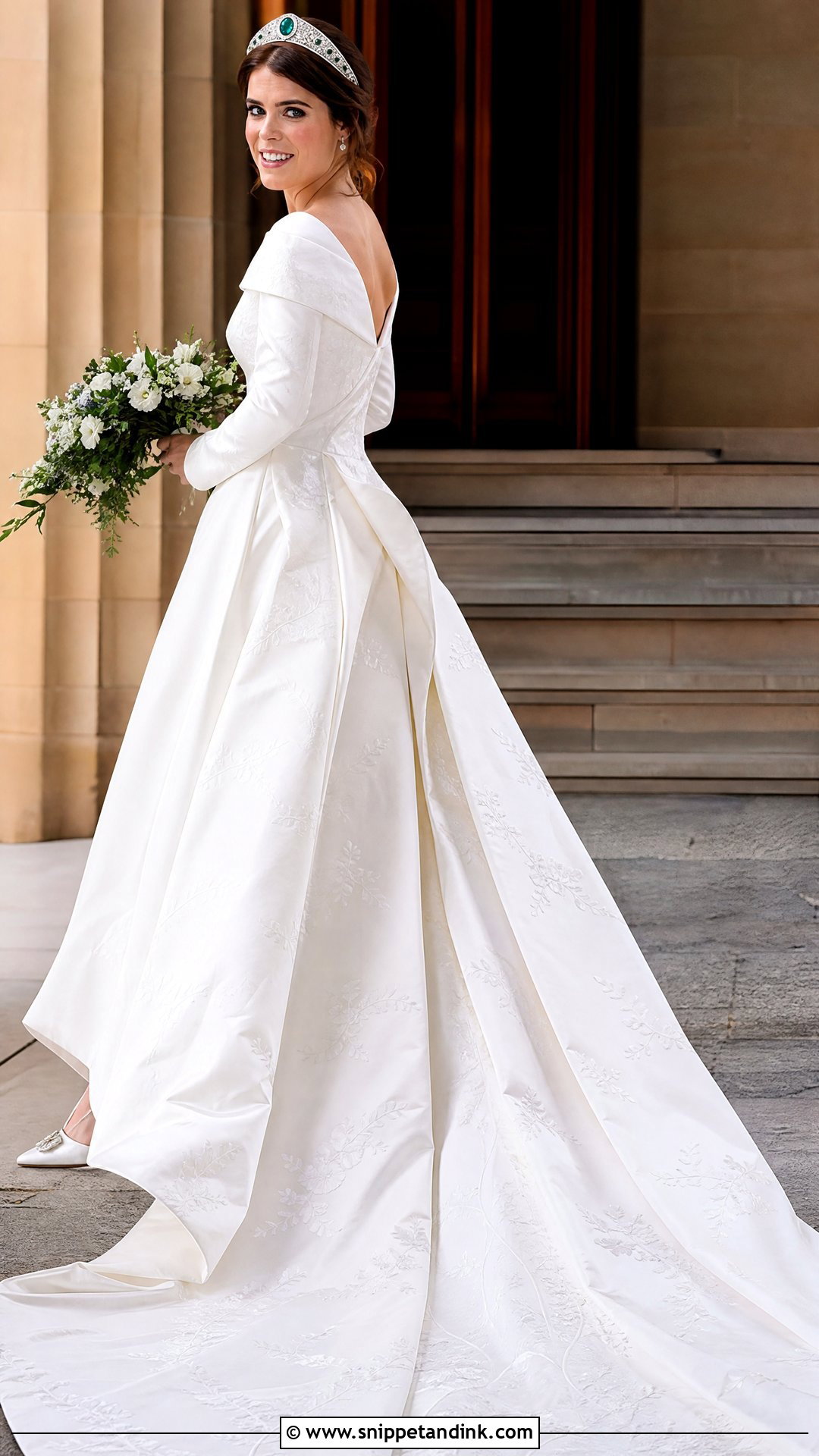 Princess Eugenie Embroidered Wedding Gown - Snippet and Ink - 20 Princess Eugenie Wedding Dress Ideas