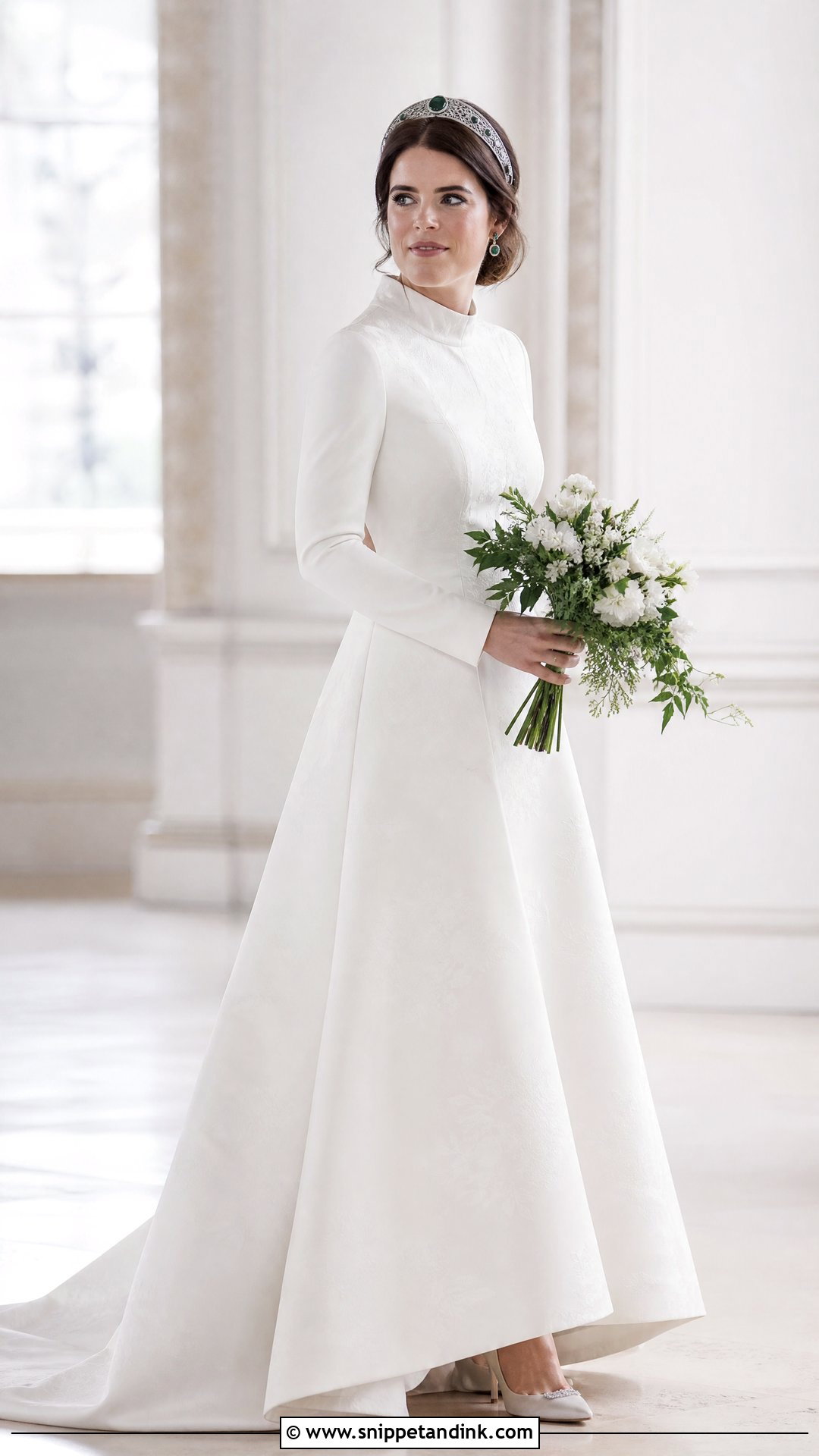 Princess Eugenie High Neck Wedding Gown - Snippet and Ink - 20 Princess Eugenie Wedding Dress Ideas
