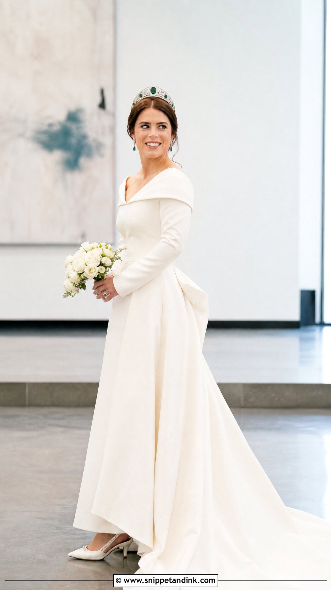Princess Eugenie Minimal Crepe Gown - Snippet and Ink - 20 Princess Eugenie Wedding Dress Ideas