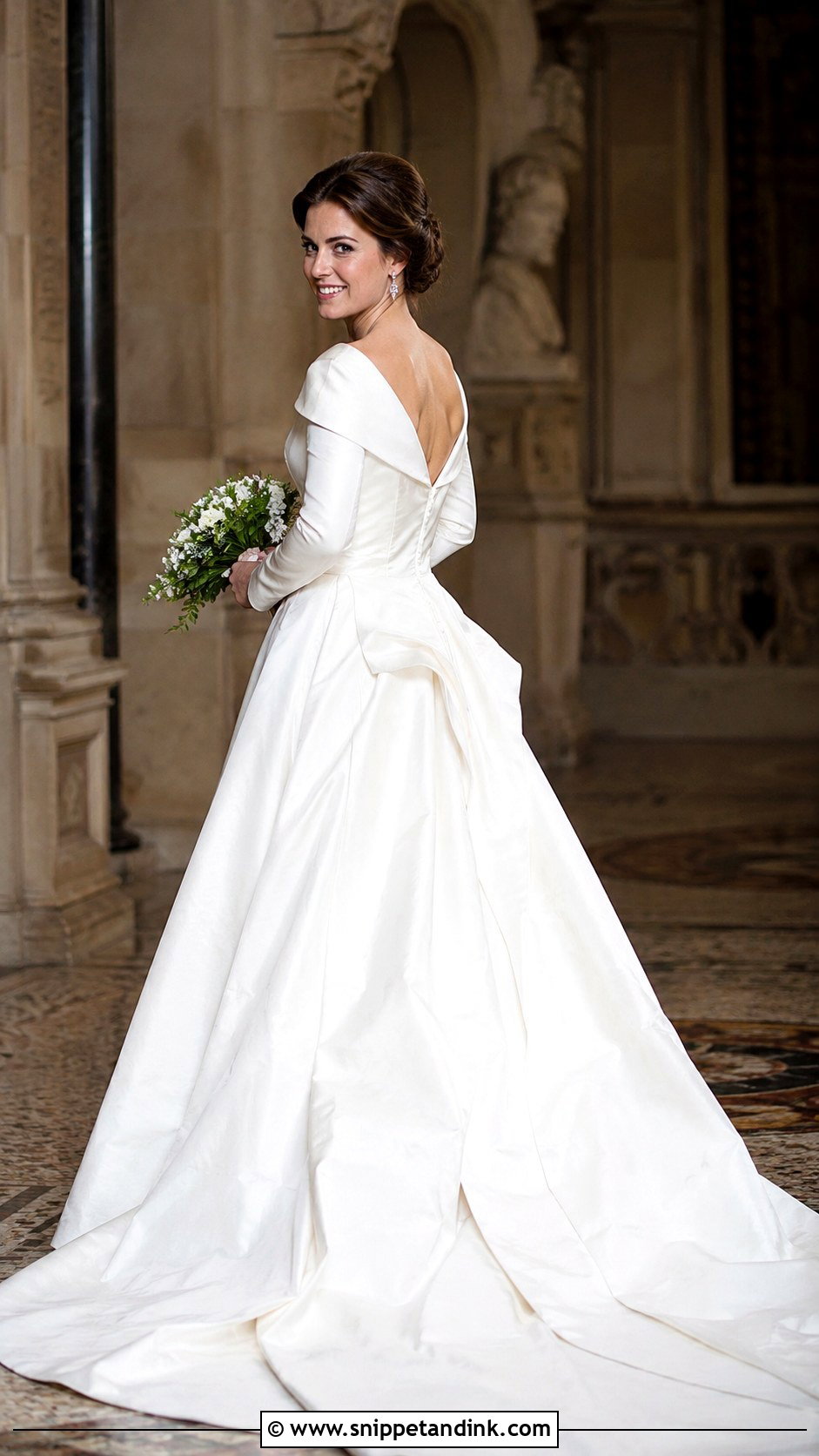 Princess Eugenie V Neck Wedding Dress - Snippet and Ink - 20 Celebrity Wedding Dress Ideas