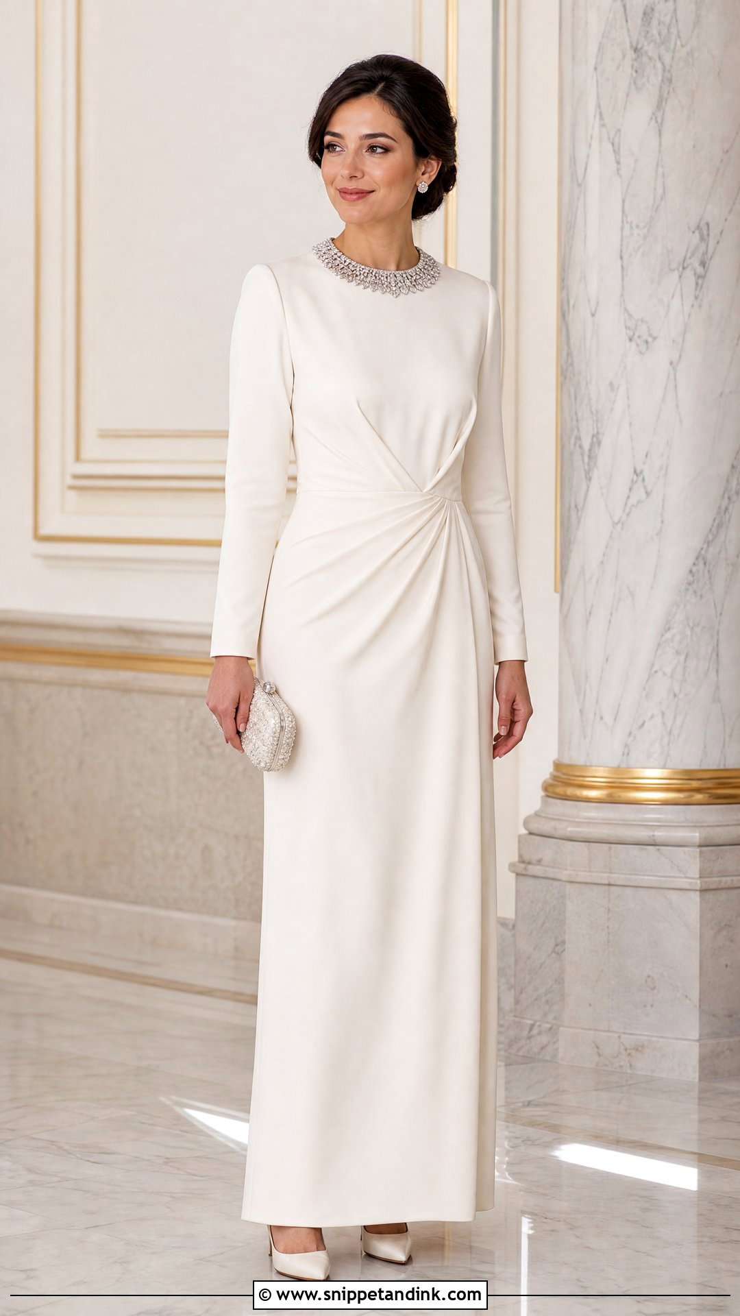 Princess Fawzia Ivory Column Gown - Snippet and Ink - 20 Princess Fawzia Ideas