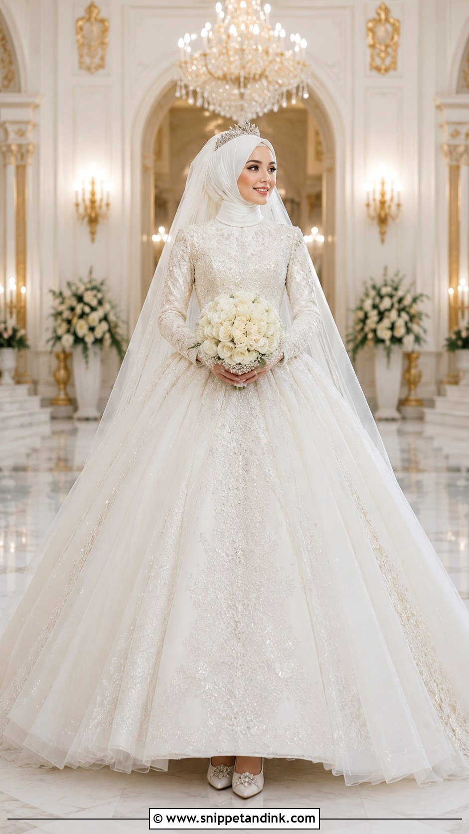 Princess Hijab Bridal Dress - Snippet and Ink - 25 Hijab Bridal Look Ideas