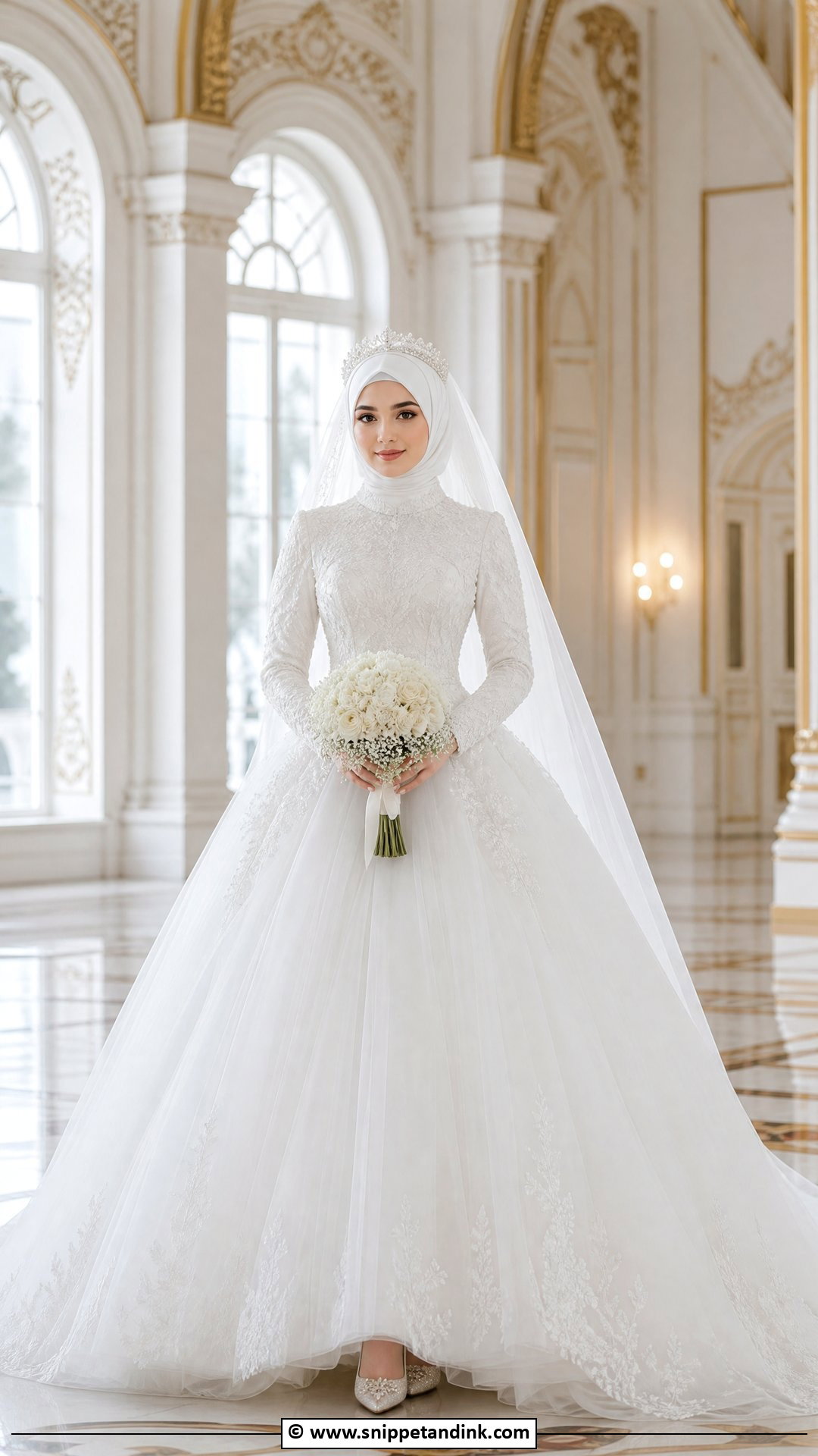 Princess Hijab Bride Gown - Snippet and Ink - 35 Hijab Bride Ideas