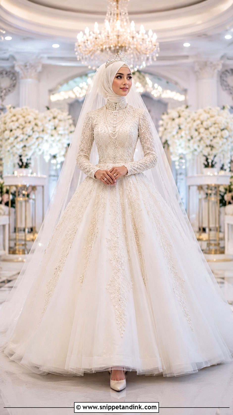 Princess Islamic Wedding Dress With Hijab - Snippet and Ink - 30 Islamic Wedding Dress Ideas