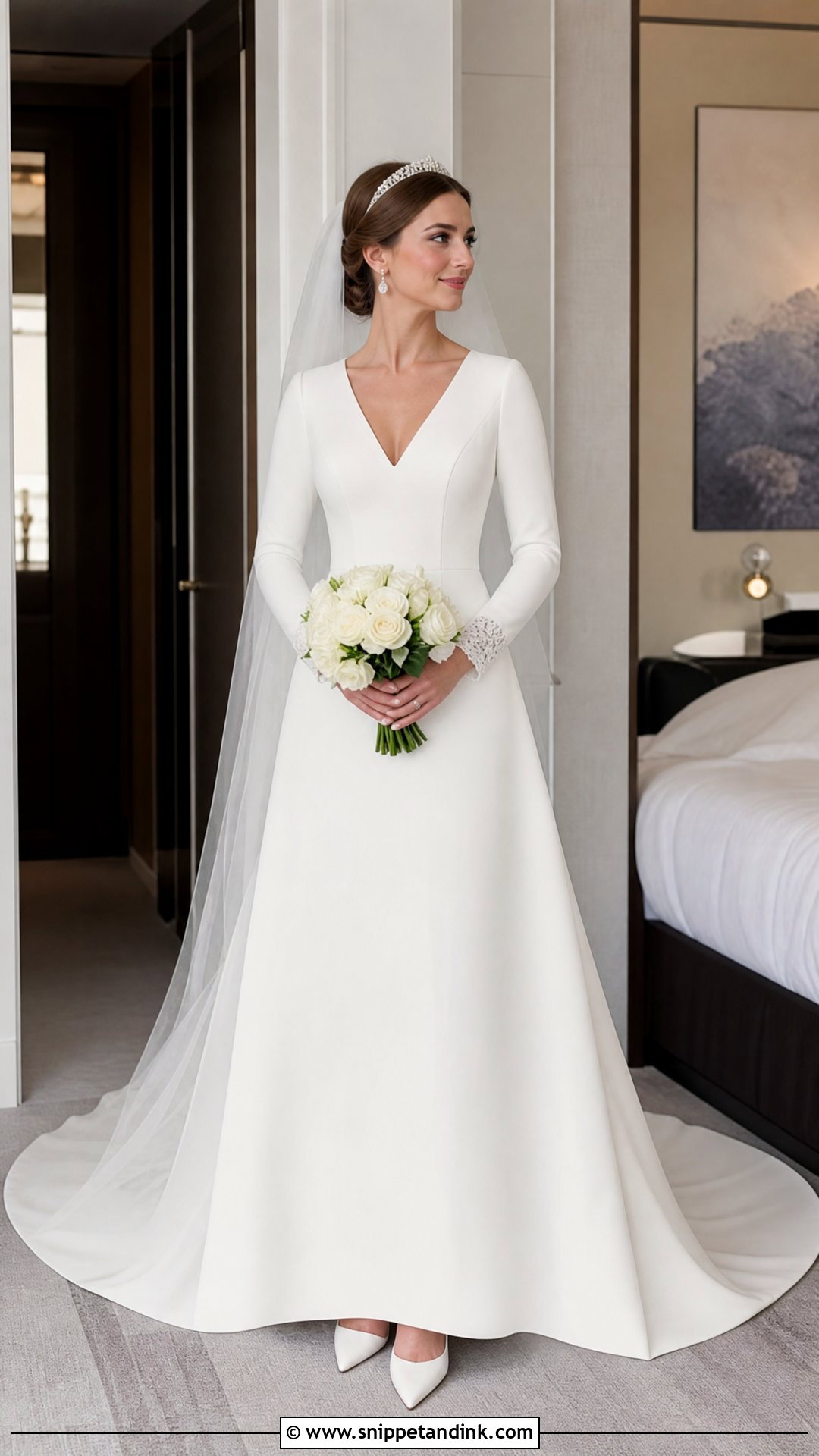 Princess Kate Crepe A Line Wedding Dress - Snippet and Ink - 25 Princess Kate Wedding Dress Ideas