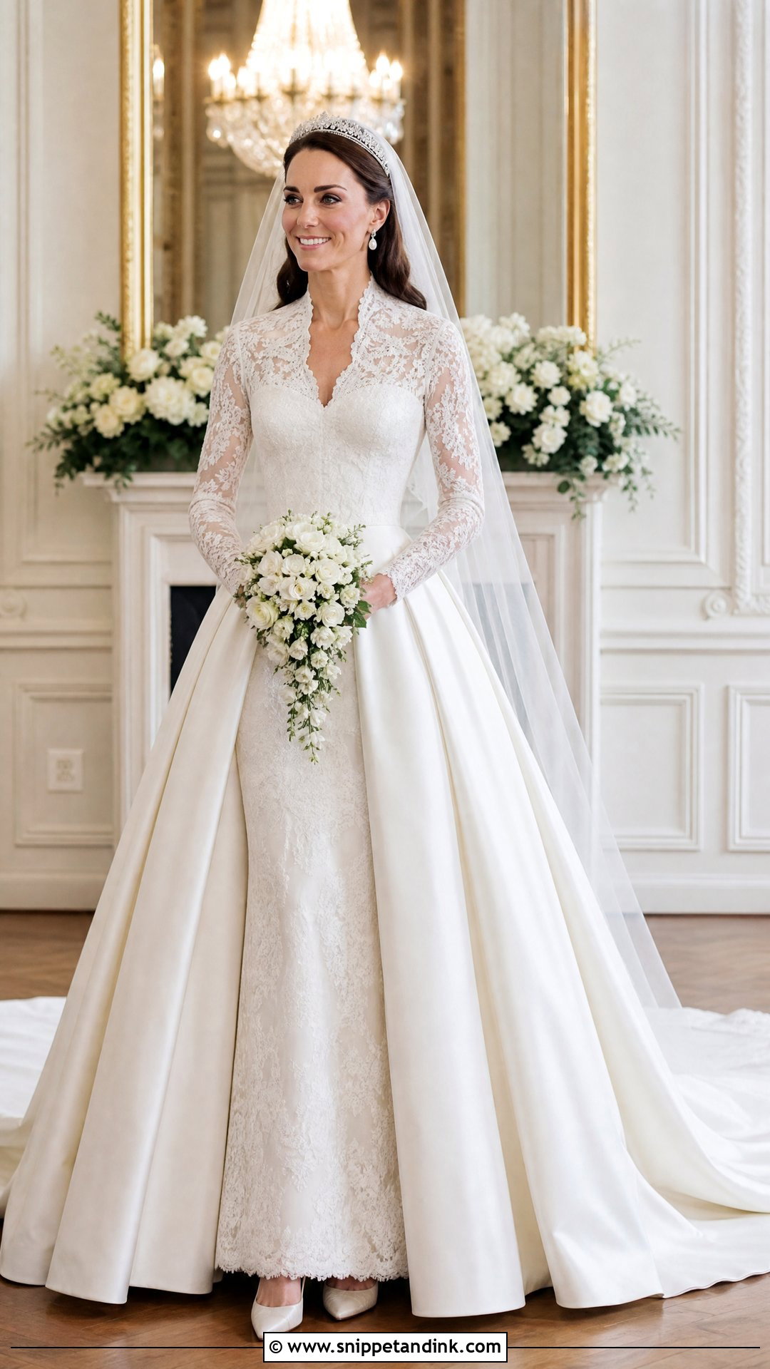 Princess Kate Detachable Overskirt Wedding Dress - Snippet and Ink - 25 Princess Kate Wedding Dress Ideas