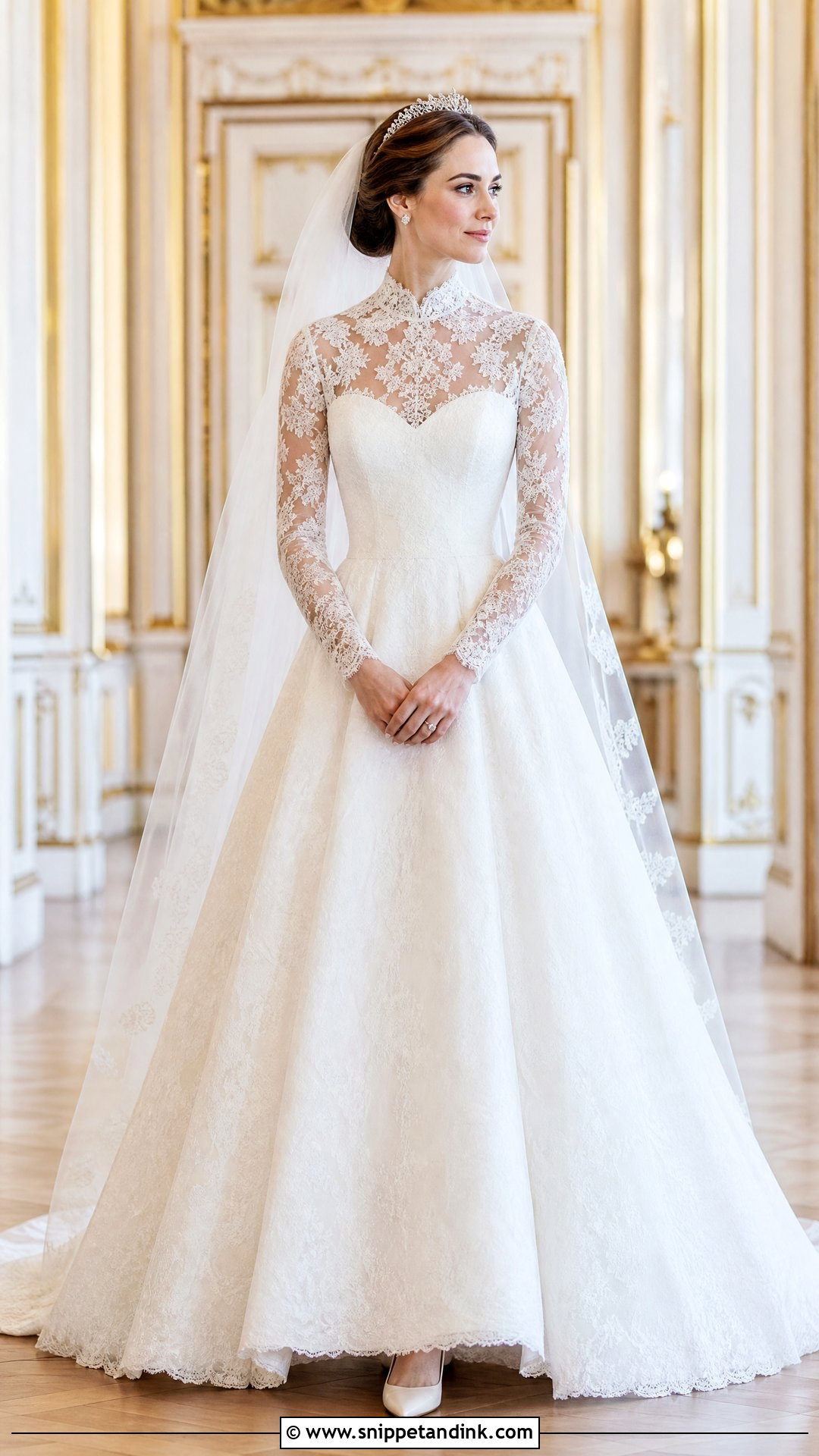 Princess Kate High Neck Lace Wedding Dress - Snippet and Ink - 25 Princess Kate Wedding Dress Ideas