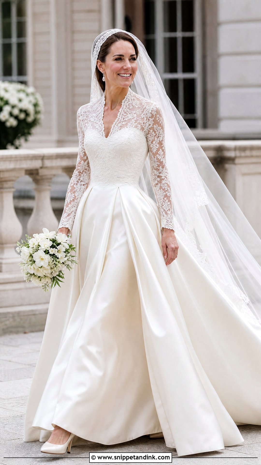 Princess Kate Satin Skirt Wedding Dress - Snippet and Ink - 25 Princess Kate Wedding Dress Ideas