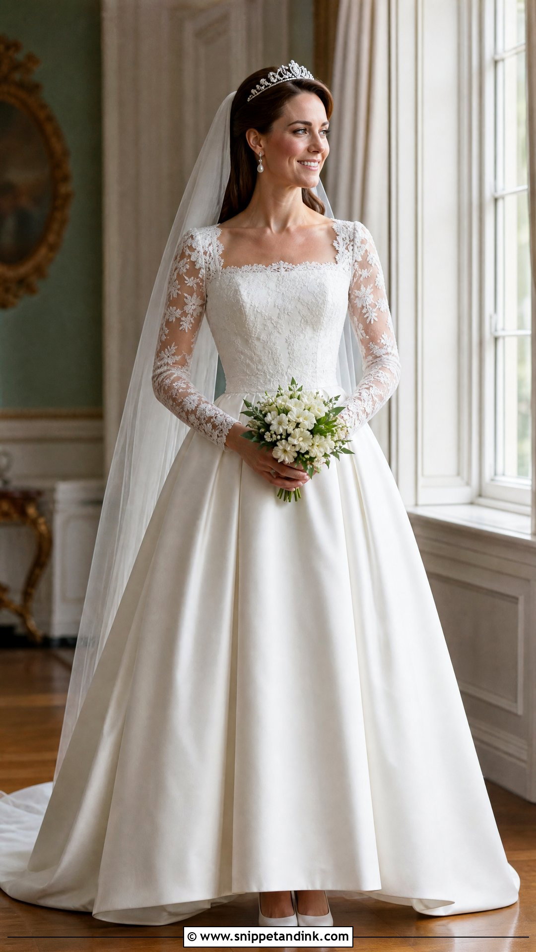 Princess Kate Square Neck Wedding Dress - Snippet and Ink - 25 Princess Kate Wedding Dress Ideas