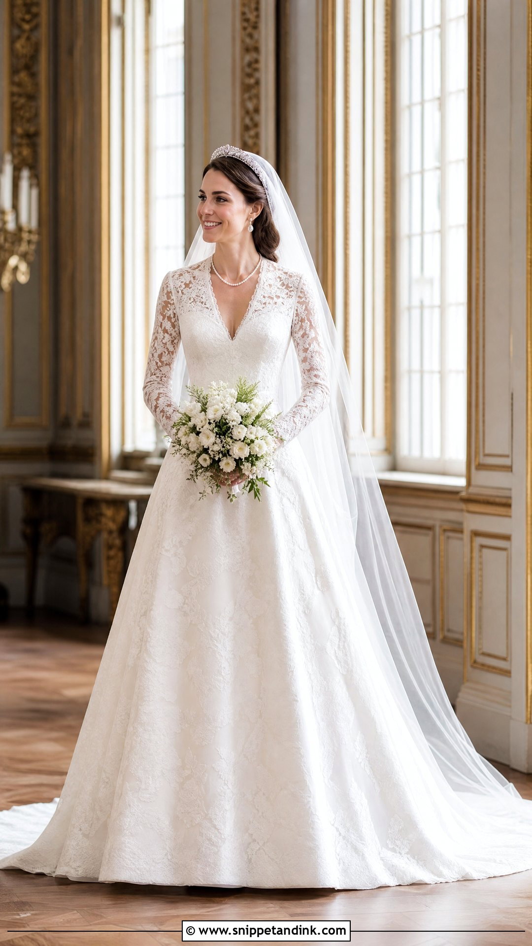 Princess Kate V Neck Wedding Dress - Snippet and Ink - 25 Princess Kate Wedding Dress Ideas