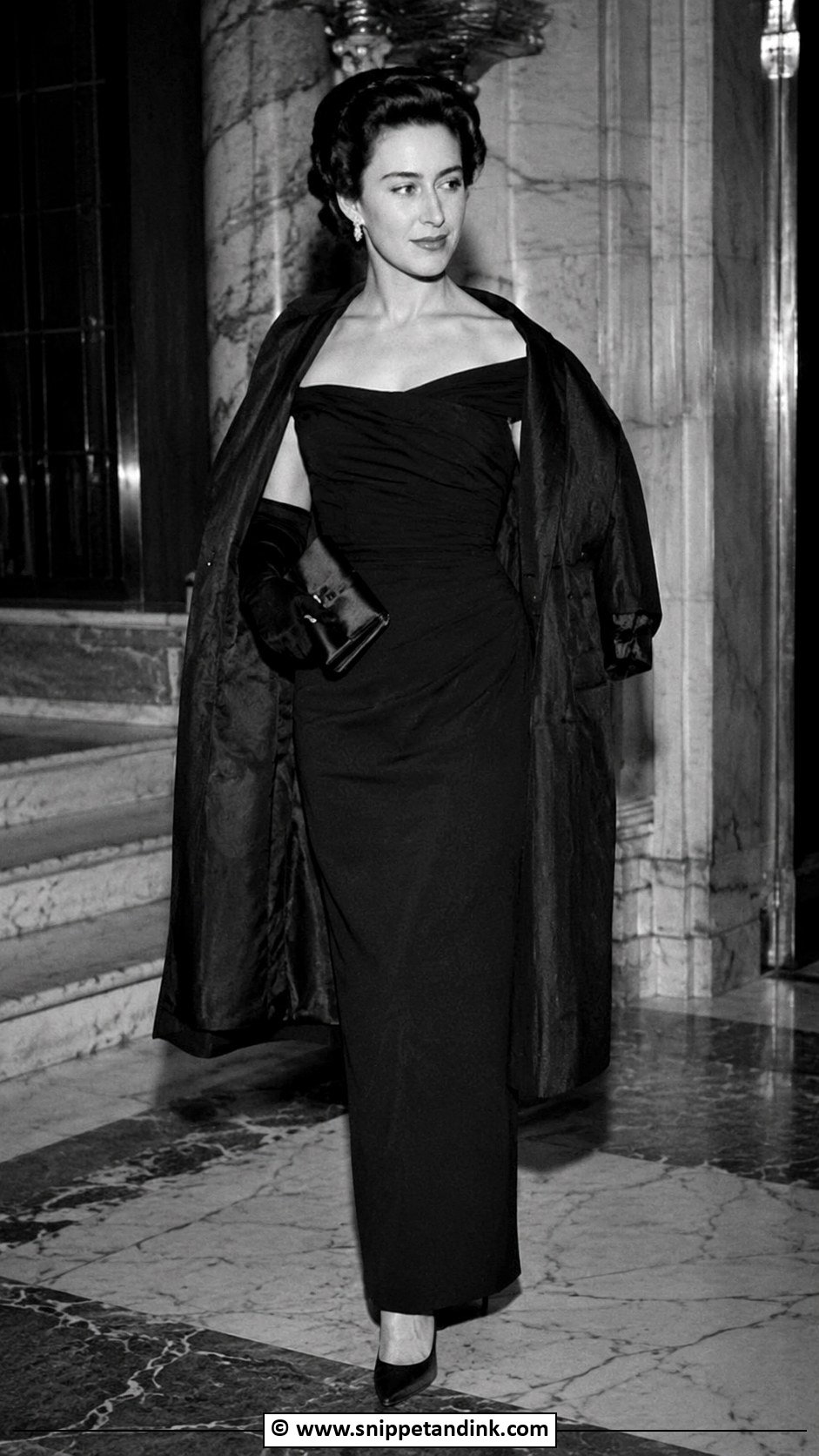Princess Margaret Black Evening Dress Outfit - Snippet and Ink - 30 Princess Margaret Ideas