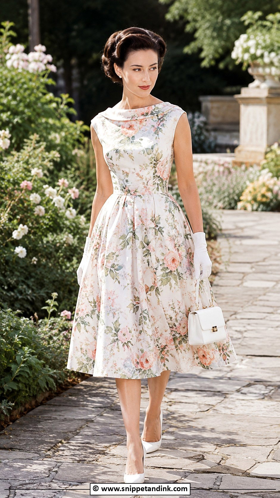 Princess Margaret Floral Midi Dress Outfit - Snippet and Ink - 30 Princess Margaret Ideas