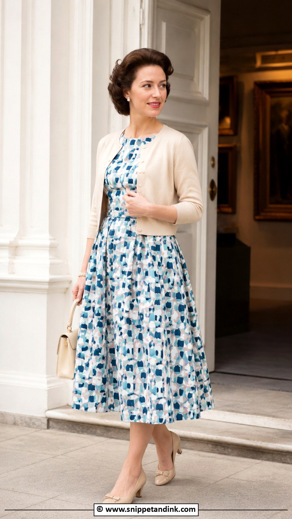 Princess Margaret Printed Day Dress Outfit - Snippet and Ink - 30 Princess Margaret Ideas
