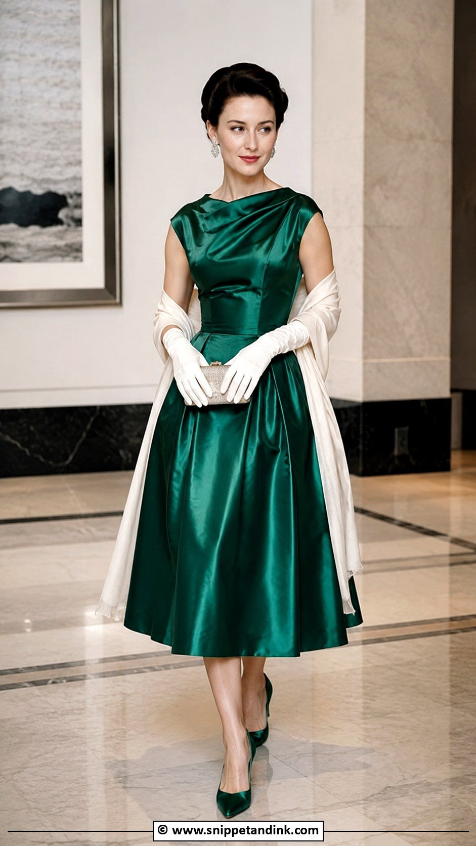 Princess Margaret Satin Cocktail Dress Outfit - Snippet and Ink - 30 Princess Margaret Ideas