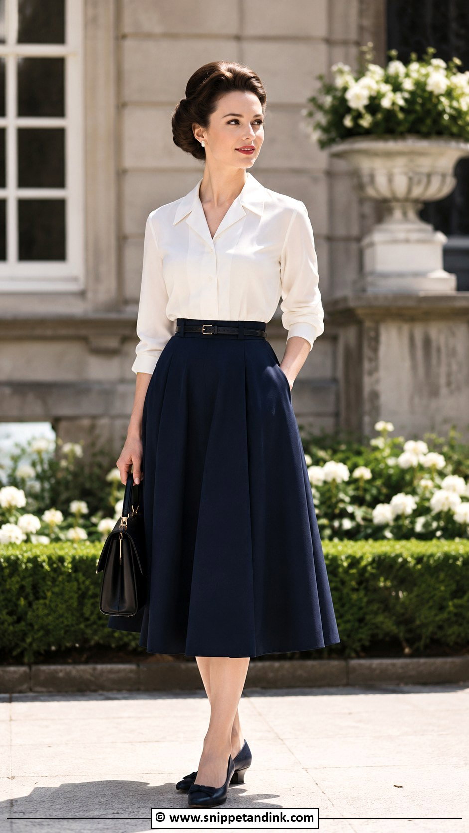 Princess Margaret White Blouse Skirt Outfit - Snippet and Ink - 30 Princess Margaret Ideas