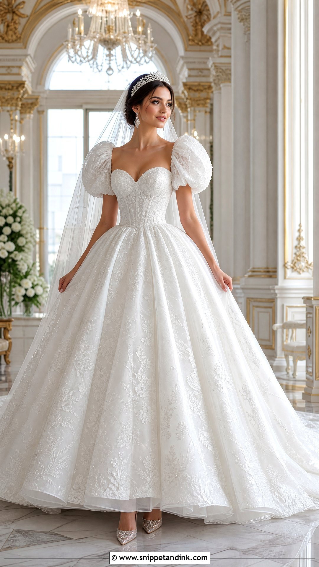 Princess Puff Sleeve Wedding Dress - Snippet and Ink - 20 Wedding Dress Puff Sleeves