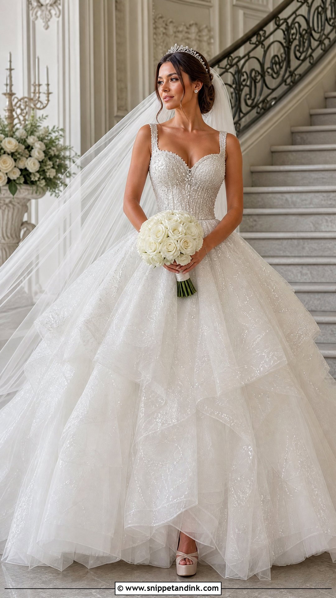 Princess Reign Wedding Dress With Jeweled Bodice - Snippet and Ink - 20 Reign Wedding Dress Ideas