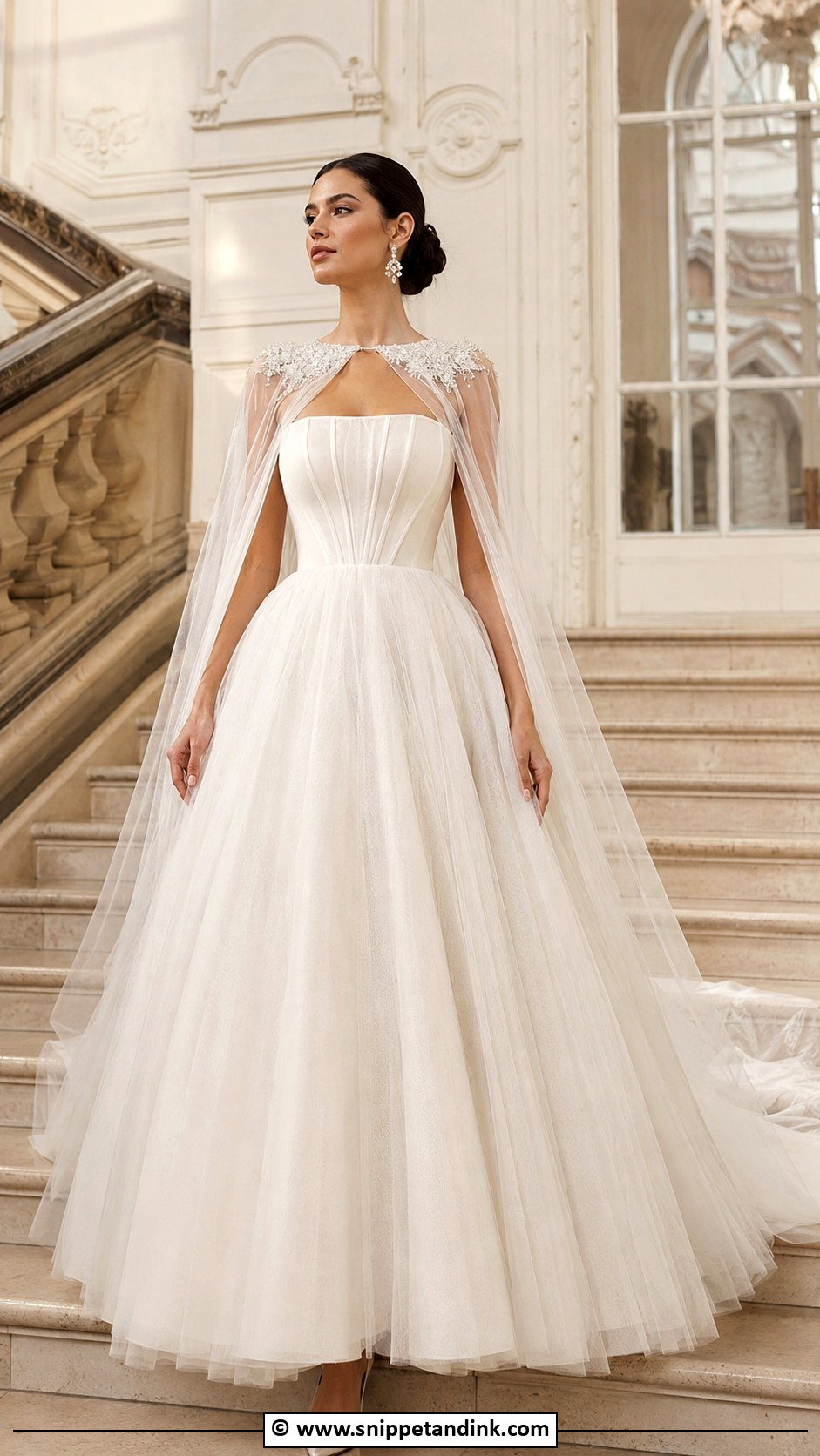 Princess Wedding Dress With Cape - Snippet and Ink - 30 Fantasy Inspired Wedding Dress Ideas
