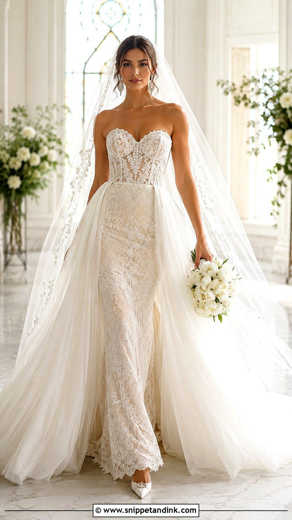 Princess Wedding Dress With Detachable Overskirt - Snippet and Ink - 25 Fairytale Wedding Dress Princesses Ideas