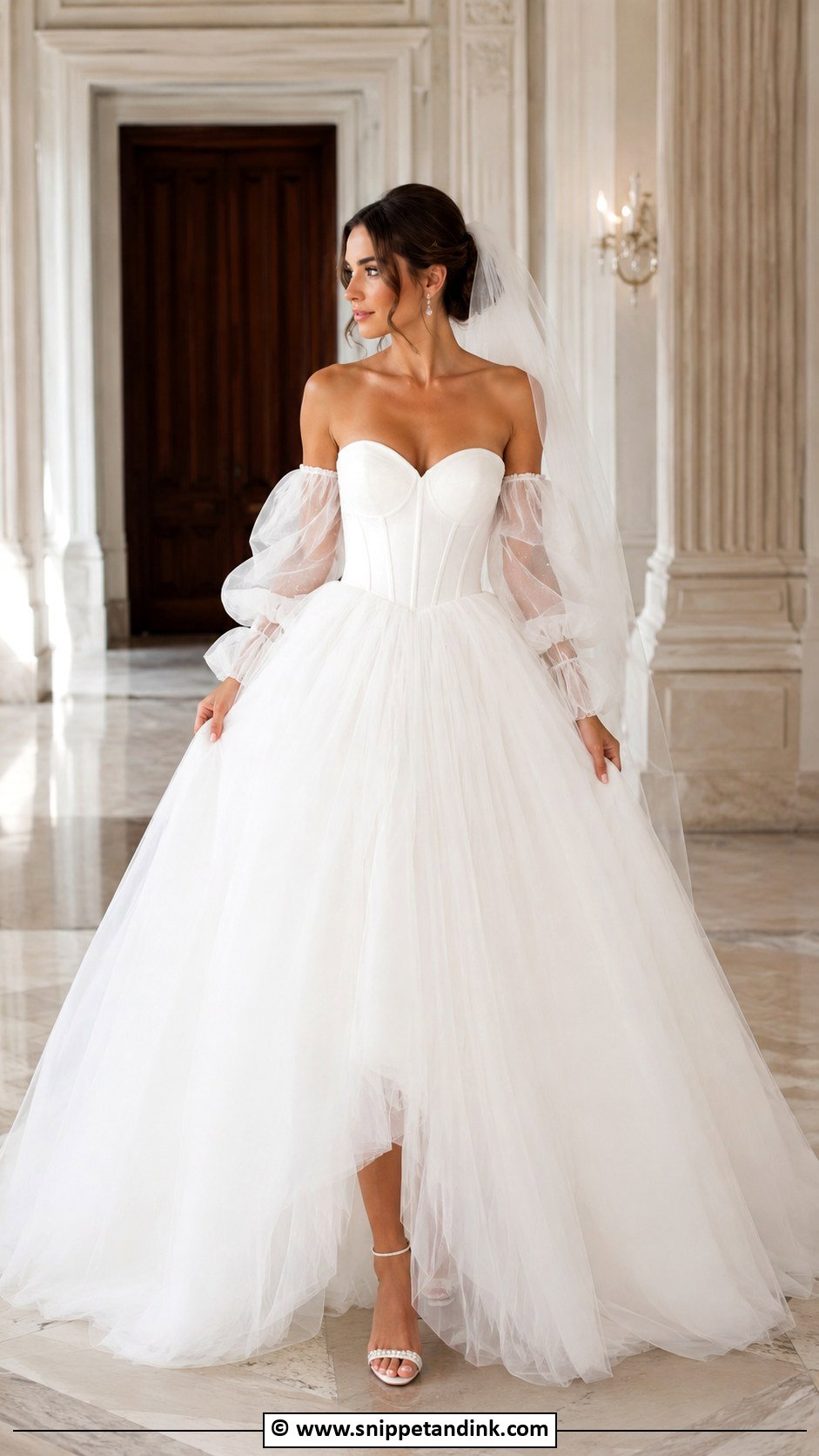 Princess Wedding Dress With Detachable Sleeves - Snippet and Ink - 35 Princess Wedding Dress Ideas