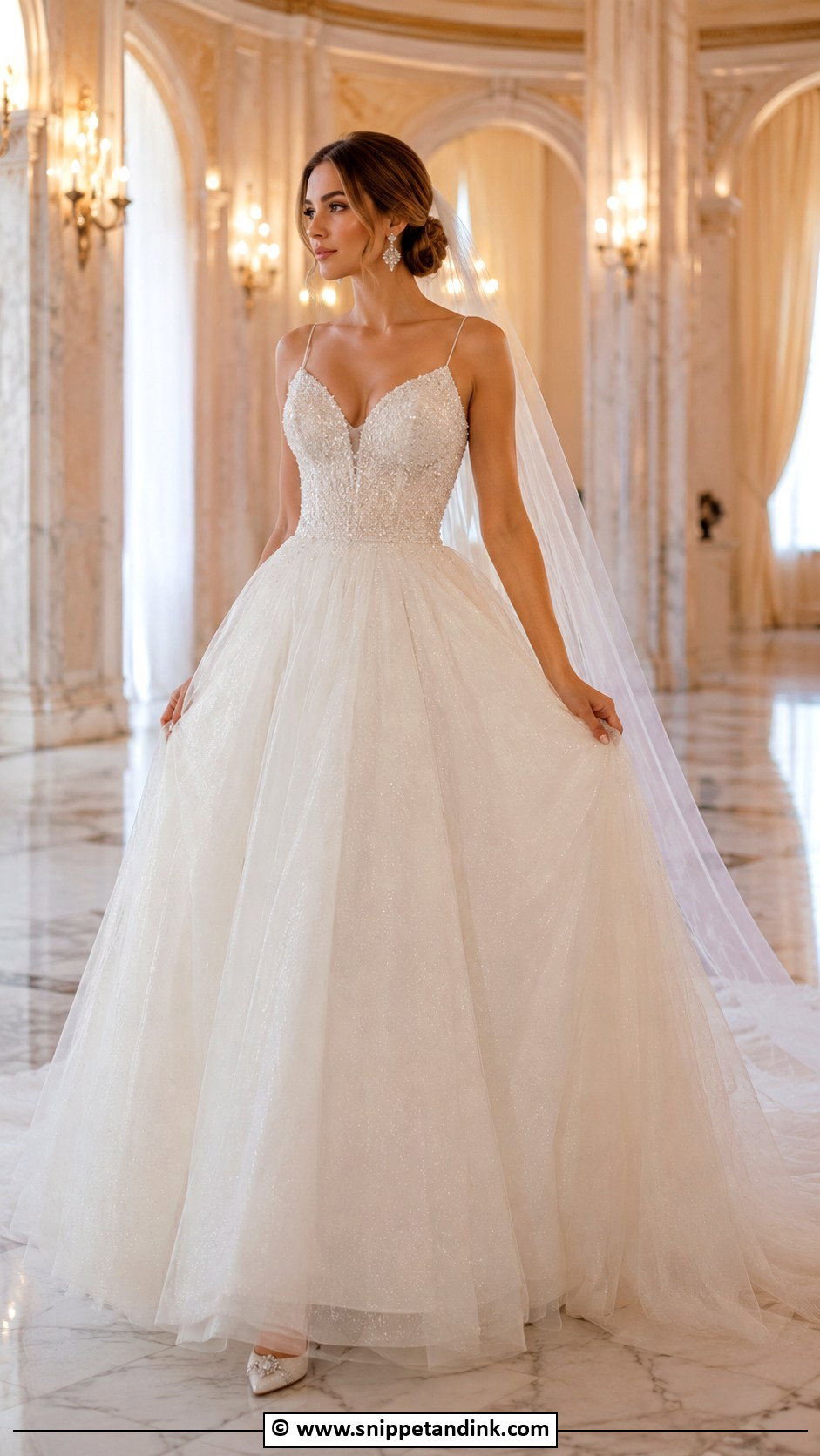 Princess Wedding Dress With Sparkle Bodice - Snippet and Ink - 30 Extravagant Wedding Dresses