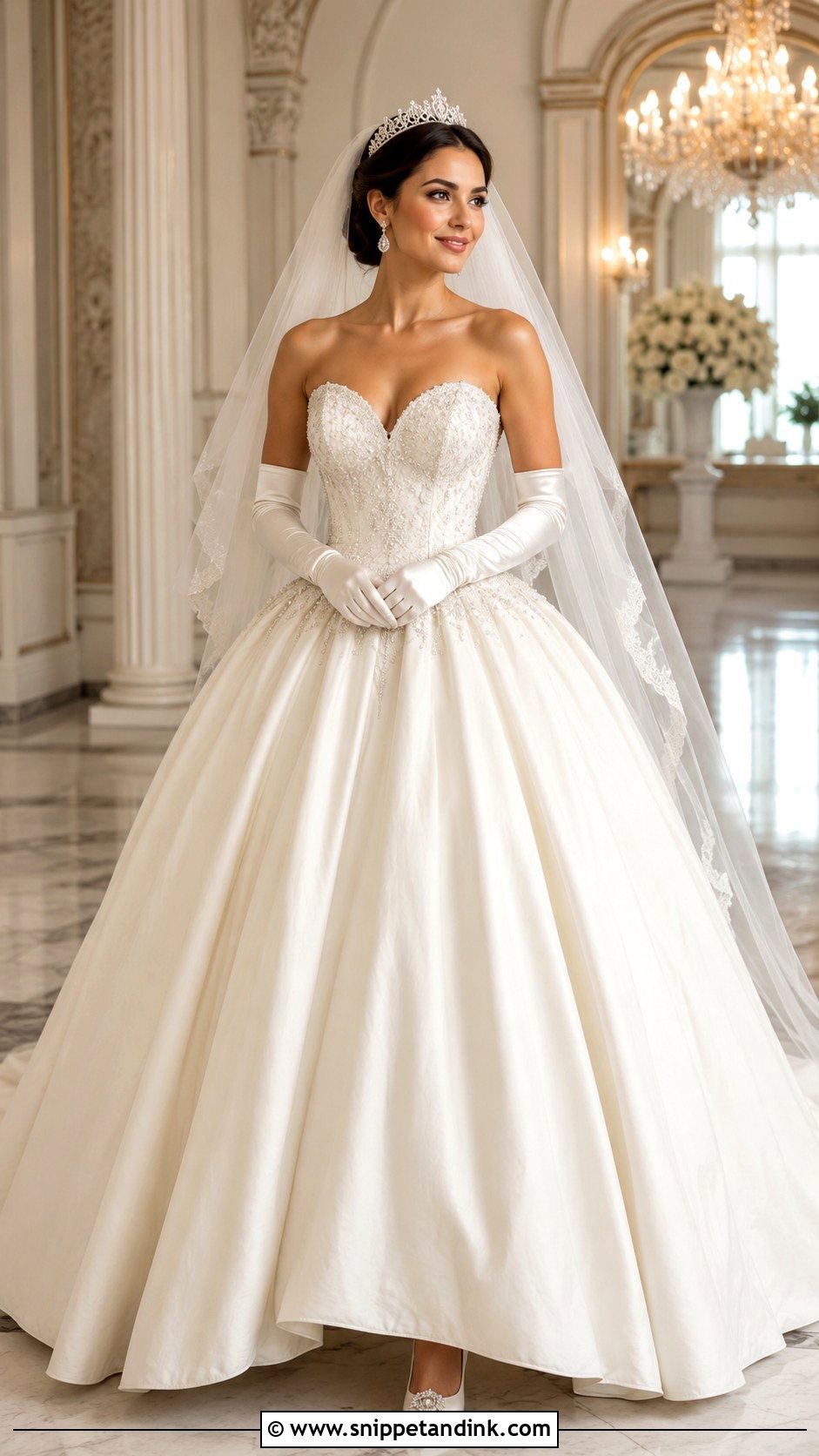 Princess Wedding Gown With Gloves - Snippet and Ink - 25 Wedding Gown with Gloves Ideas