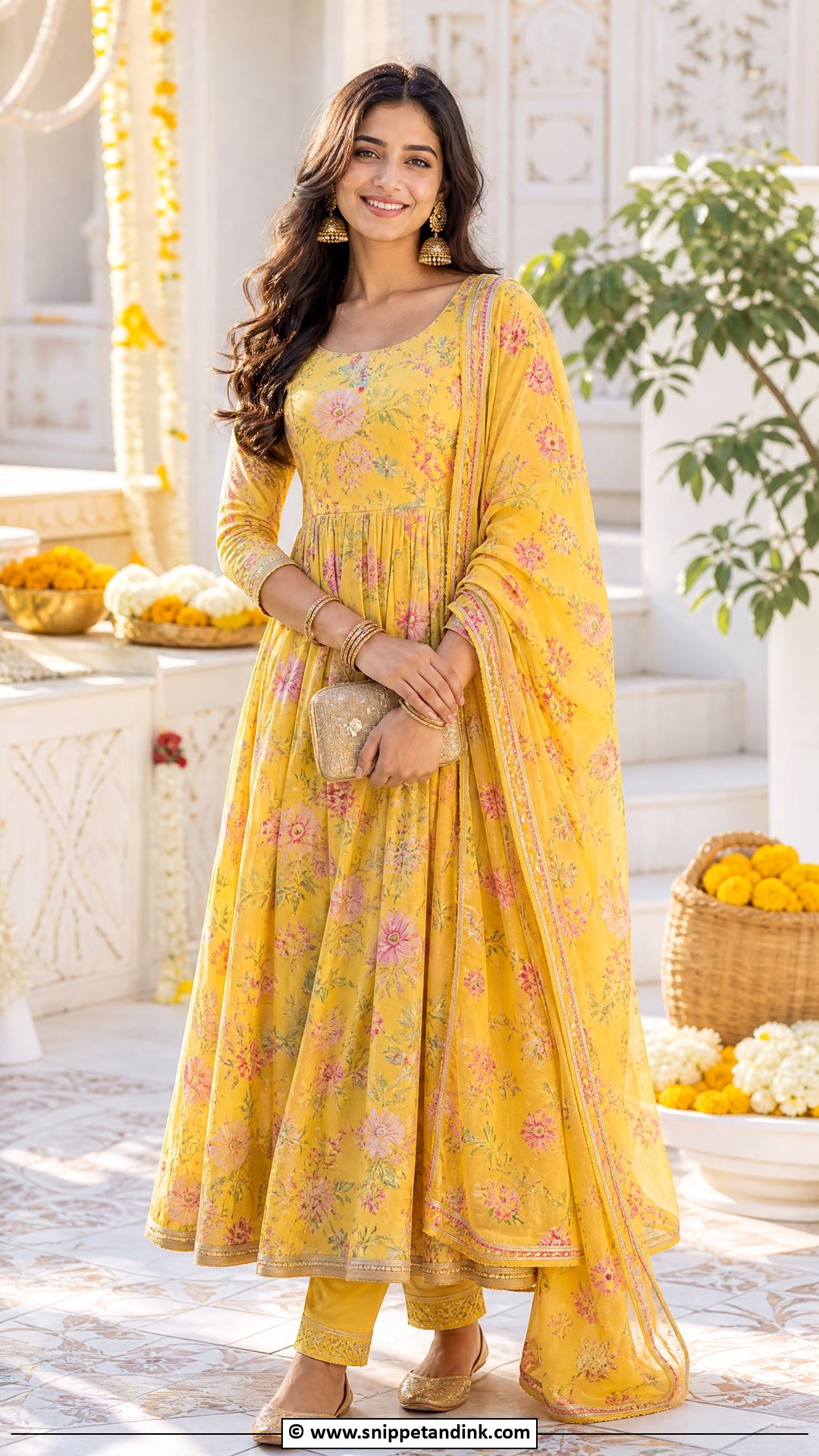 Printed Anarkali Outfit - Snippet and Ink - 35 Indian Wedding Dress Ideas