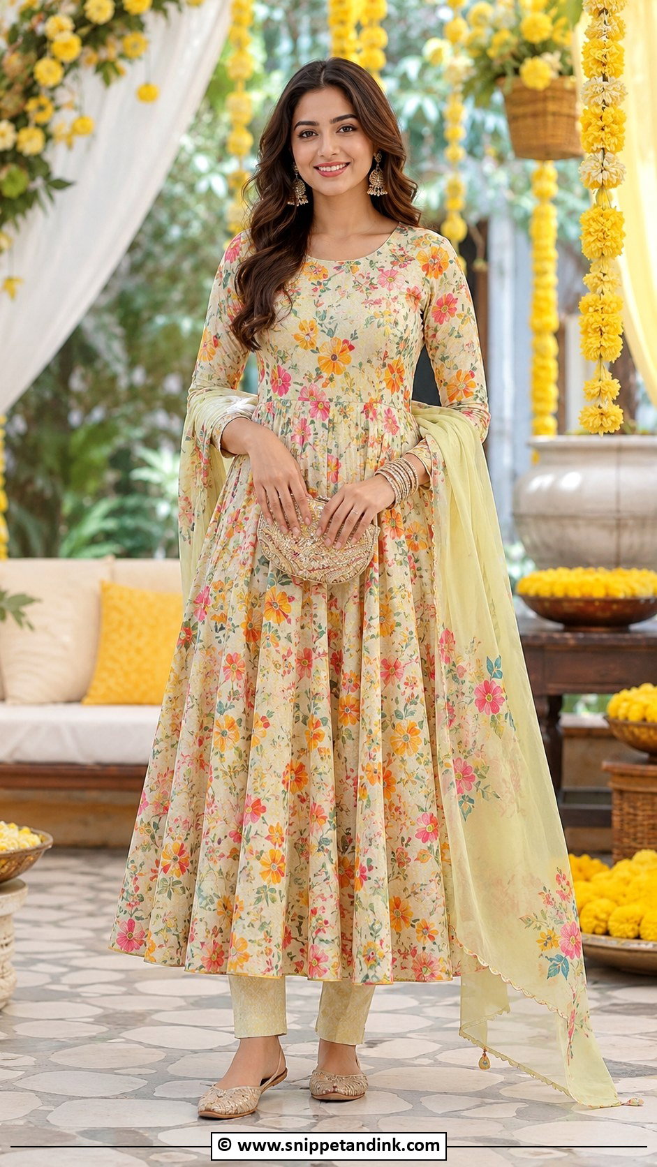 Printed Anarkali - Snippet and Ink - 30 Desi Wedding Outfits