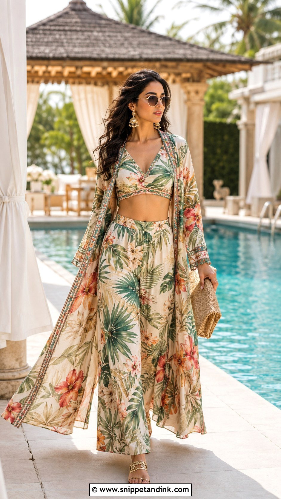 Printed Co Ord Indian Wedding Pool Party Outfit - Snippet and Ink - 20 Indian Wedding Pool Party Outfits