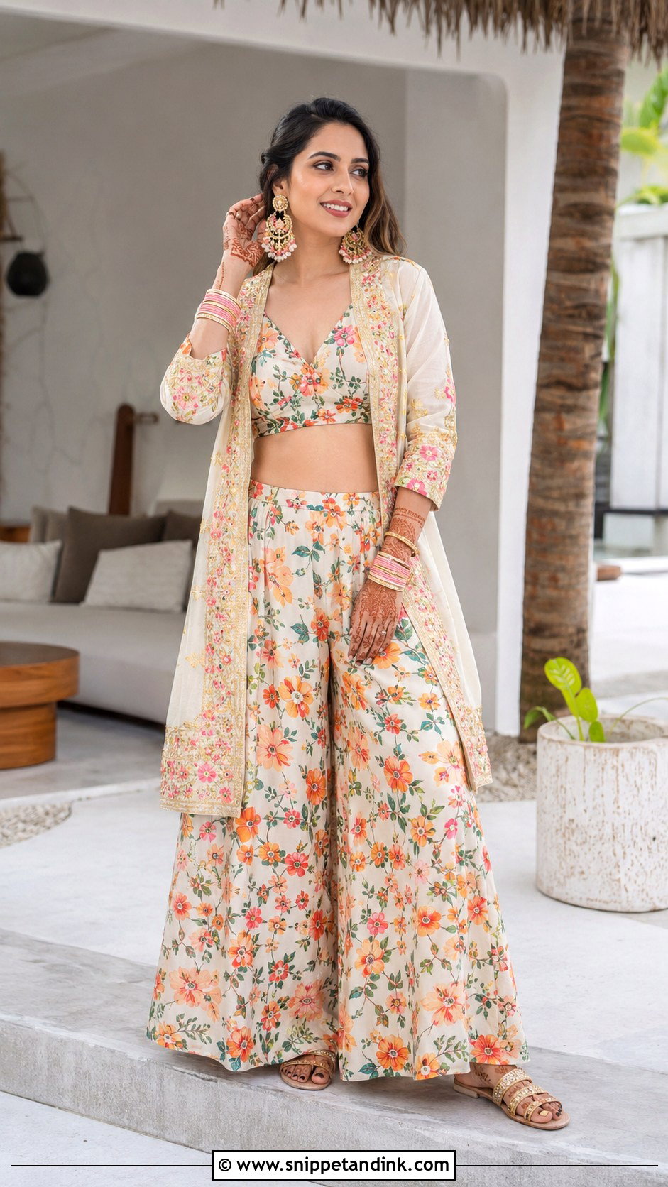 Printed Co Ord Mehandi Outfit - Snippet and Ink - 25 Indian Bridal Mehandi Outfits Brides