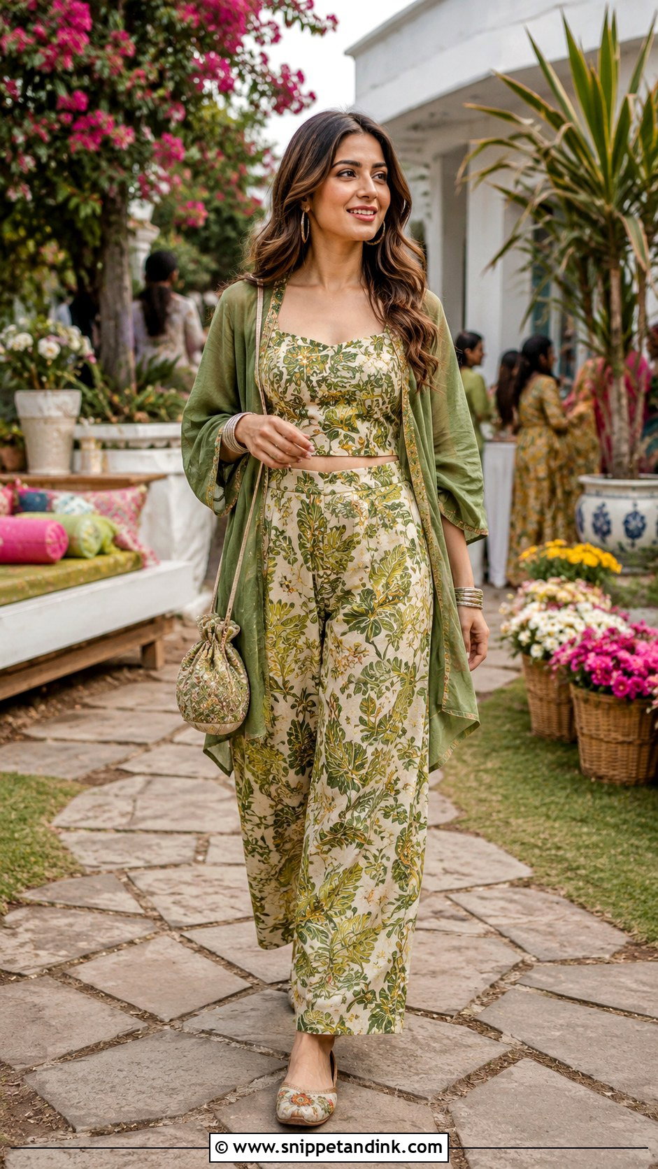 Printed Co Ord Mehendi Function Outfit - Snippet and Ink - 20 Outfit for Marriage Function Ideas