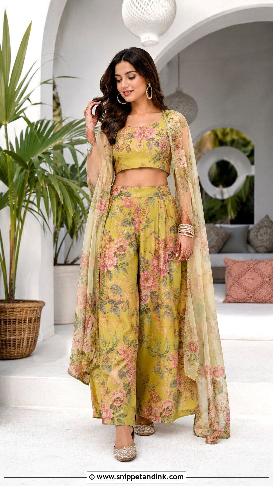 Printed Co Ord Mehendi Outfit - Snippet and Ink - 35 Mehendi Outfits