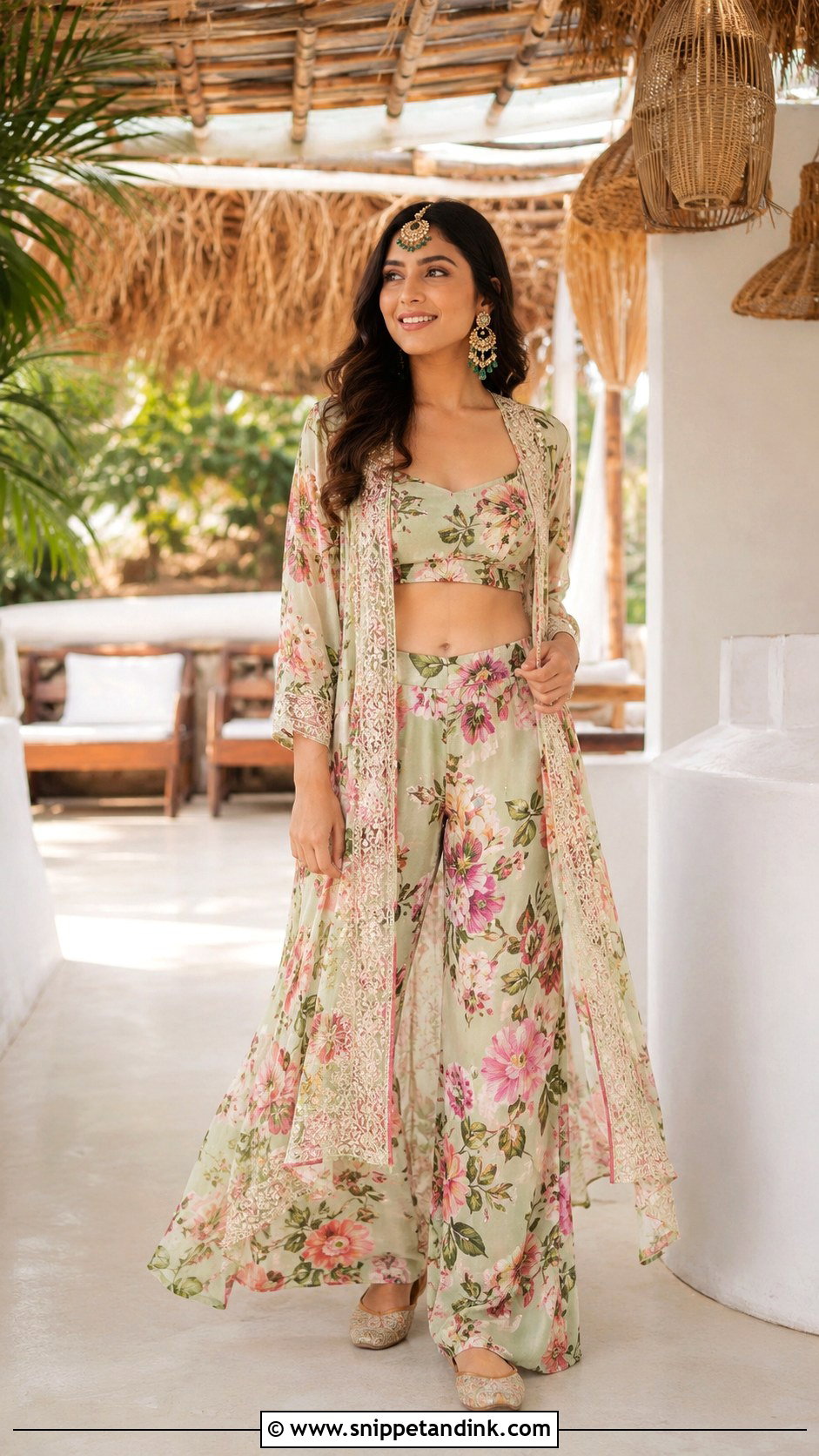 Printed Co Ord Mehendi Outfit For Bride - Snippet and Ink - 30 Unique Mehendi Outfits for Bride