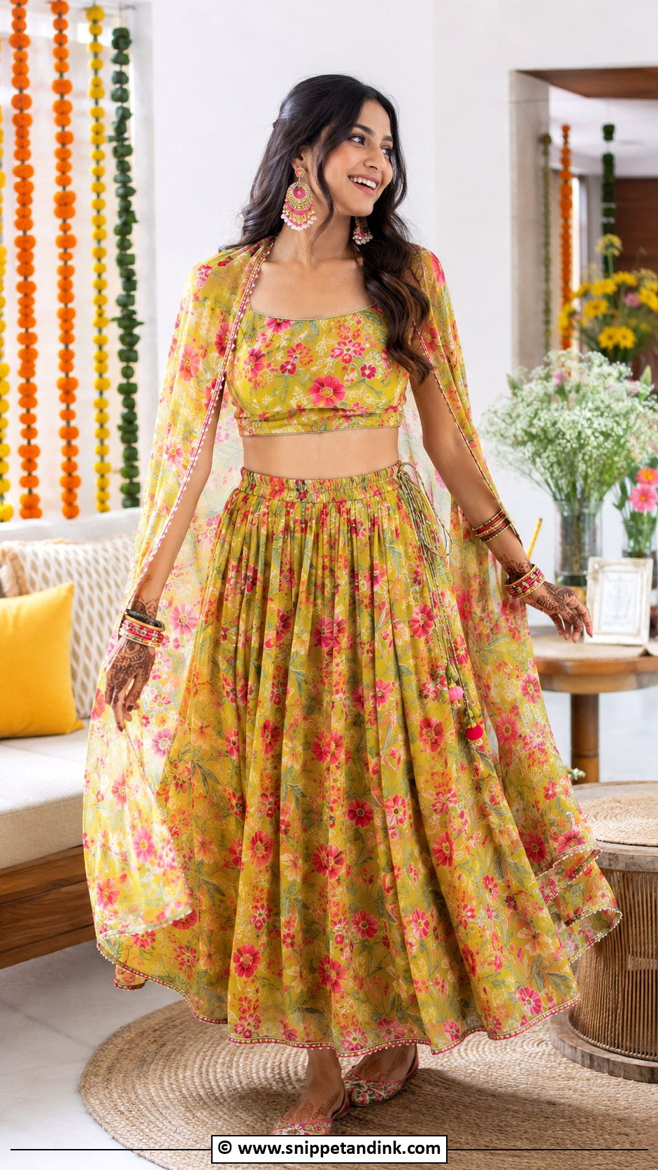 Printed Co Ord Mehendi Outfit For Sister - Snippet and Ink - 30 Mehendi Outfits Sisters