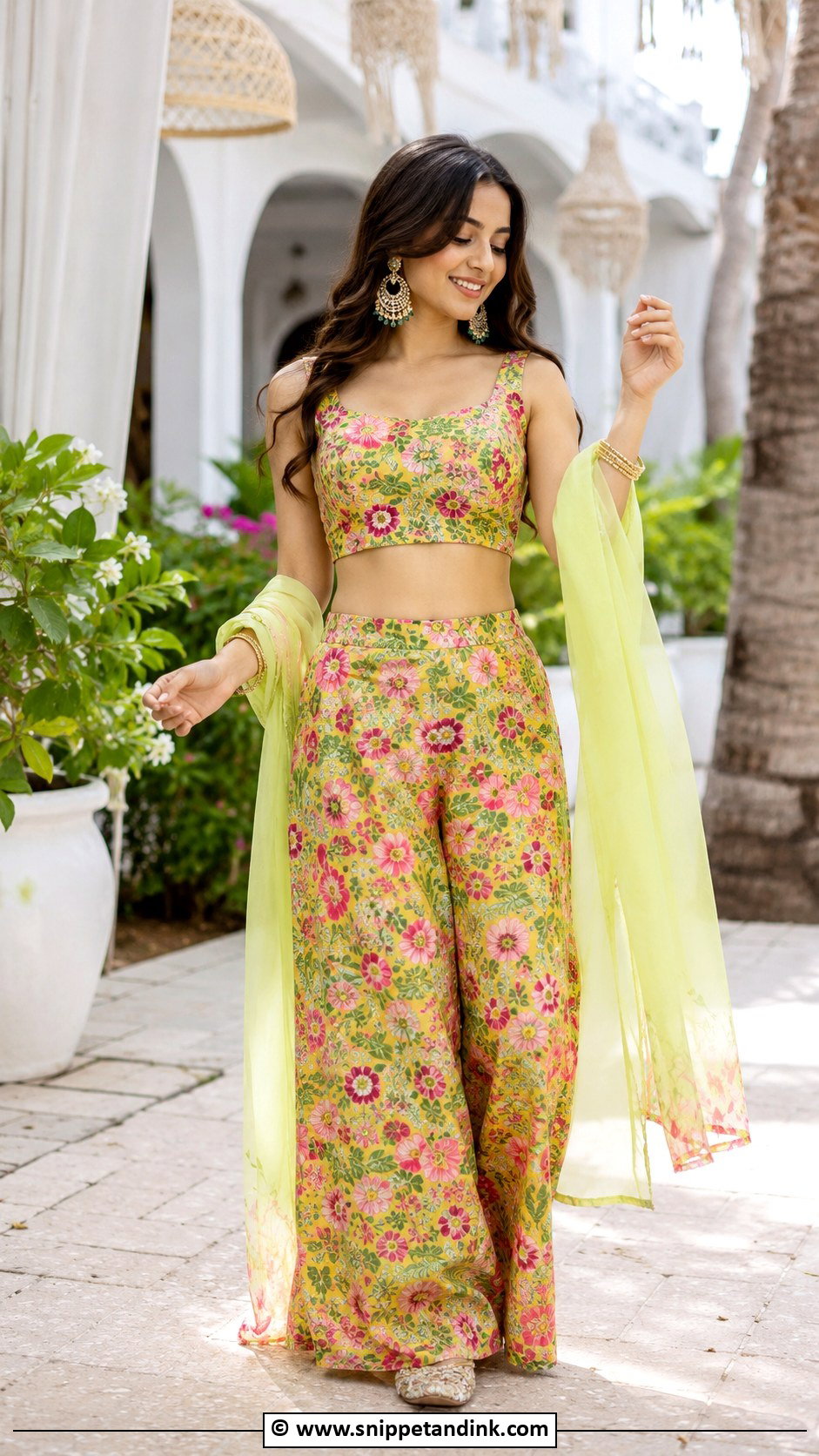 Printed Co Ord Set For Mehndi - Snippet and Ink - 25 Haldi Mehndi Outfit Ideas