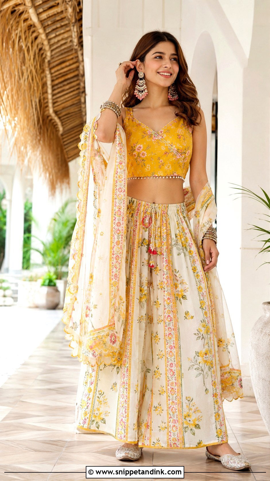 Printed Co Ord Set For Mehndi Function - Snippet and Ink - 25 Mehndi Function Dress Ideas