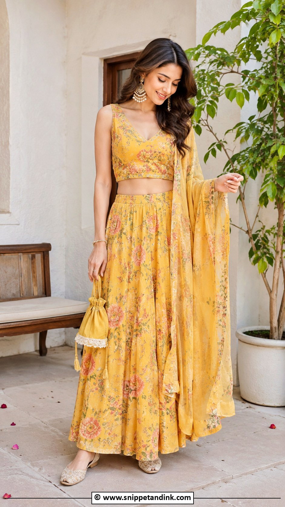 Printed Co Ord Set Haldi Outfit - Snippet and Ink - 30 Haldi Theme Ideas Outfit