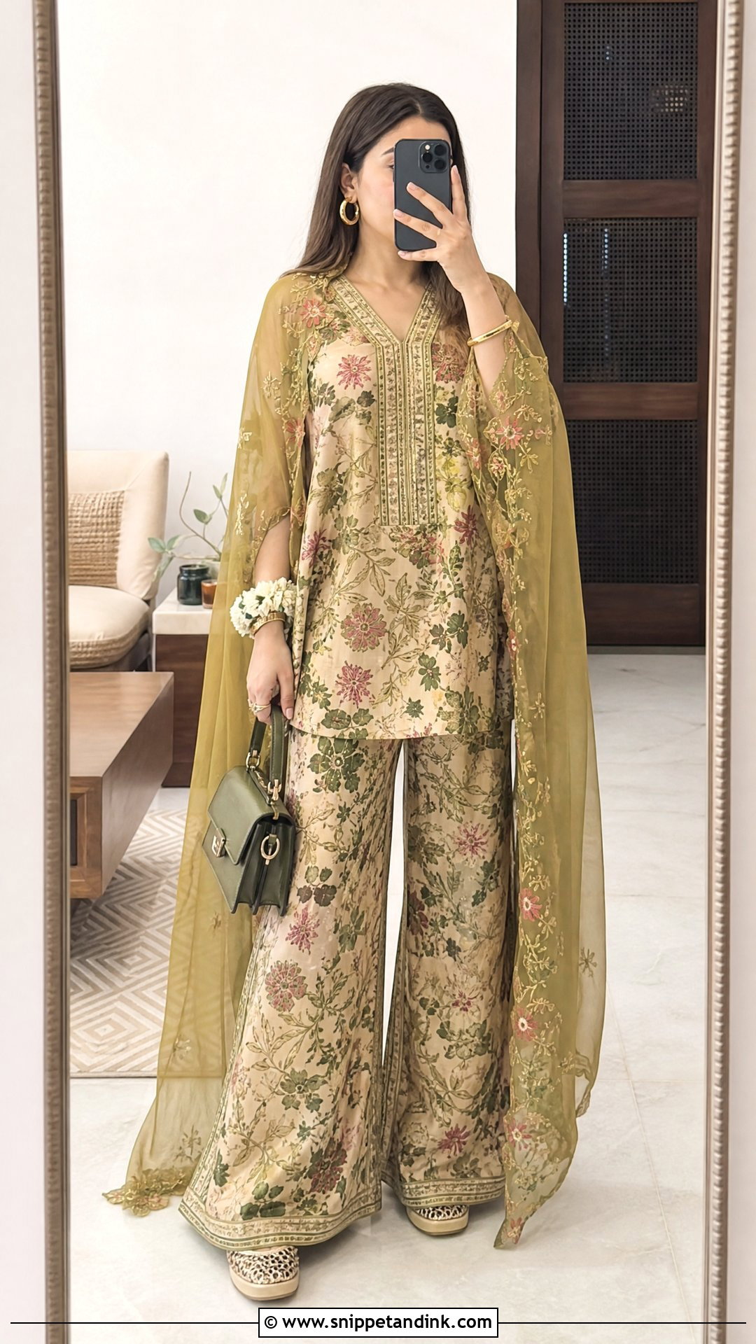 Printed Co Ord Set Mehendi Outfit - Snippet and Ink - 25 Mehendi Night Outfit Ideas