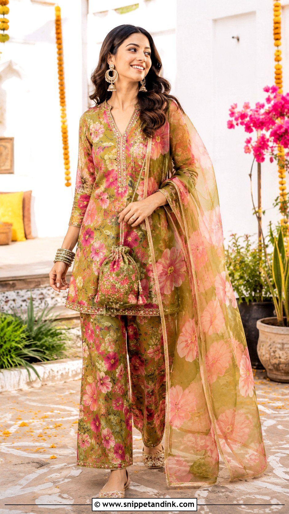 Printed Co Ord Set for Mehendi - Snippet and Ink - 20 Indian Friend Marriage Outfit Ideas