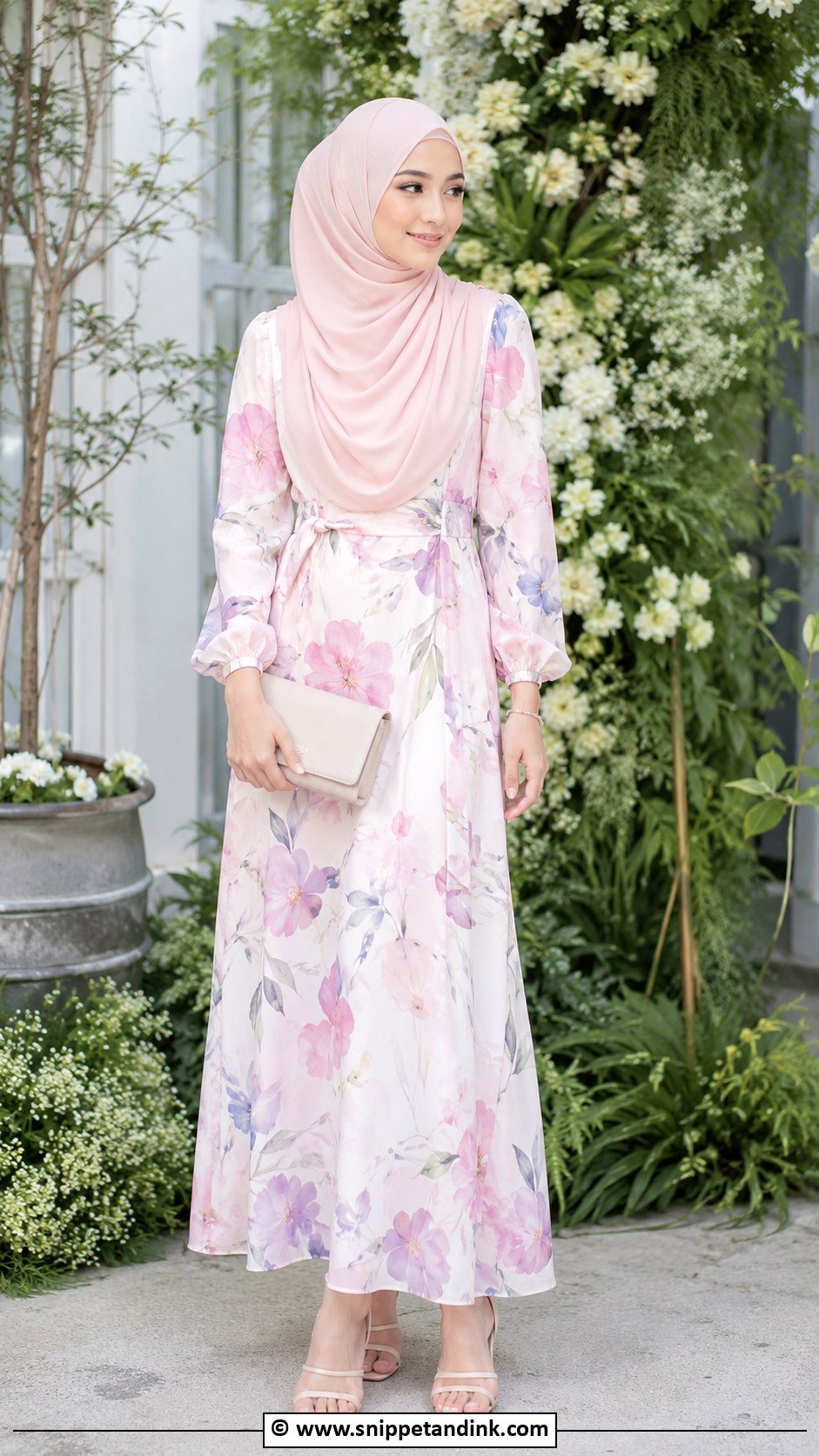 Printed Dress Hijab Wedding Outfit - Snippet and Ink - 25 Hijab for Wedding Ideas