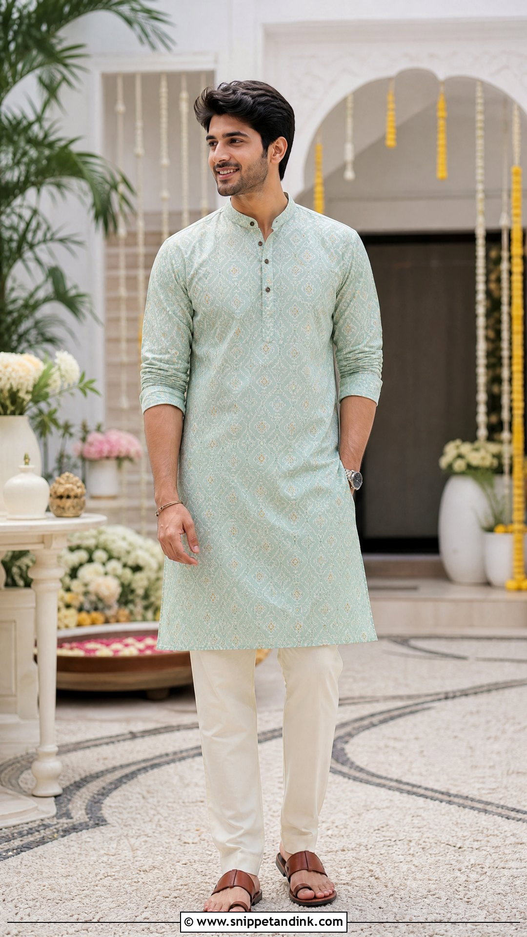 Printed Kurta Outfit for Brides Brother - Snippet and Ink - 20 Outfit for Brides Brother Ideas