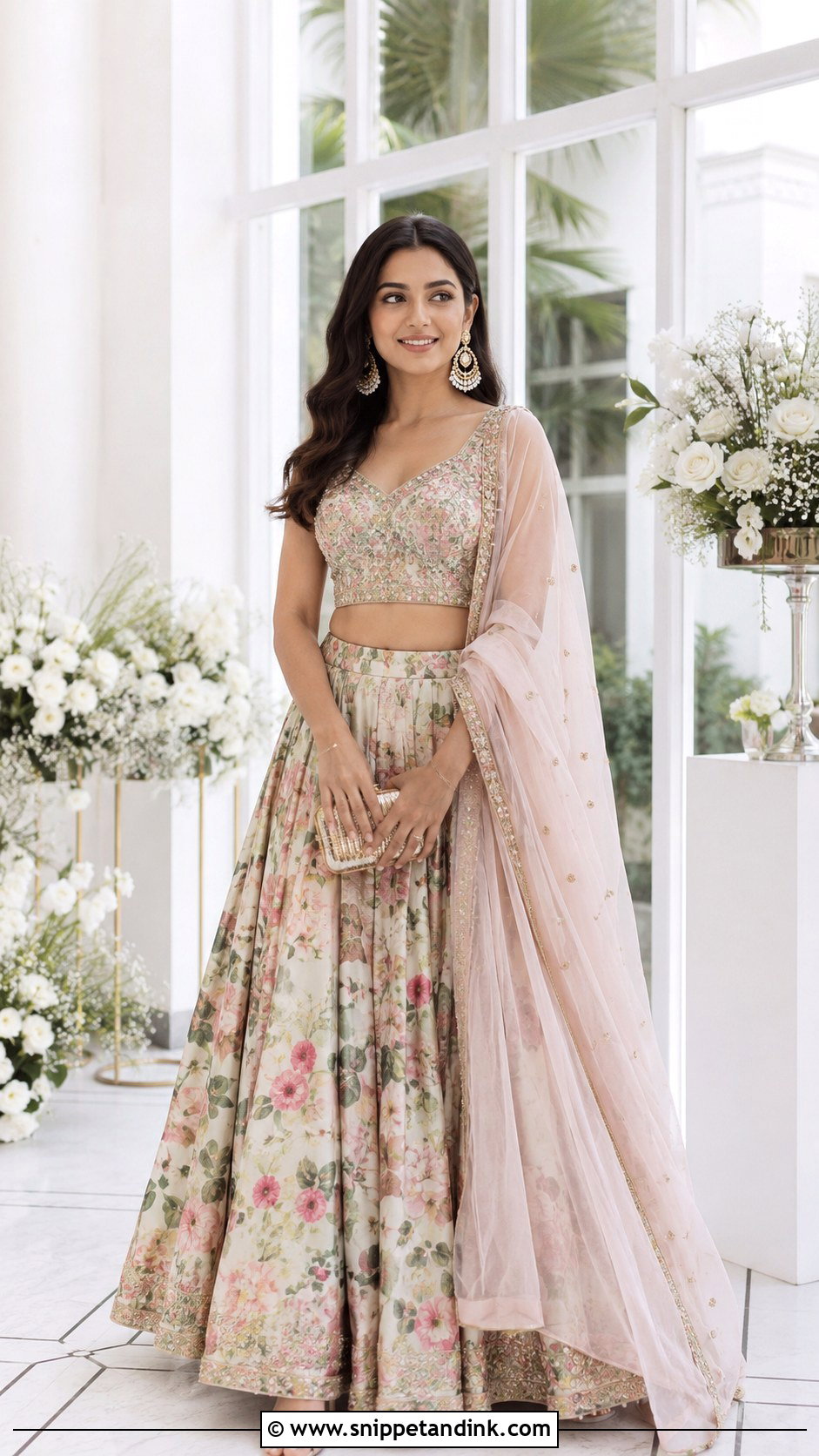 Printed Lehenga For Engagement - Snippet and Ink - 30 Indian Engement Dress Ideas
