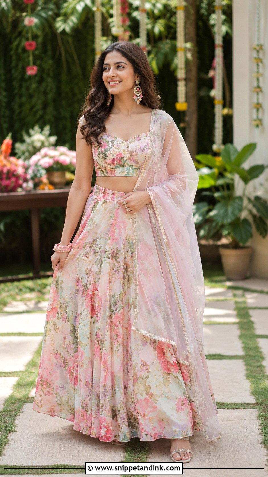 Printed Lehenga For Indian Summer Wedding - Snippet and Ink - 25 Indian Summer Wedding Outfits