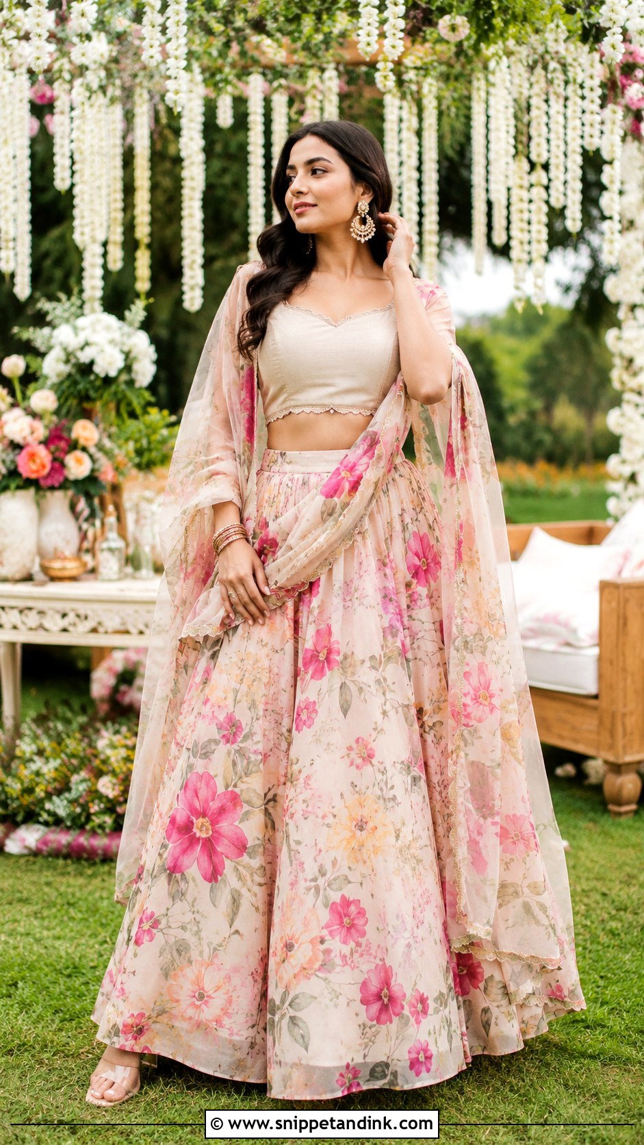 Printed Lehenga For Indian Wedding Party - Snippet and Ink - 25 Indian Wedding Party Dresses