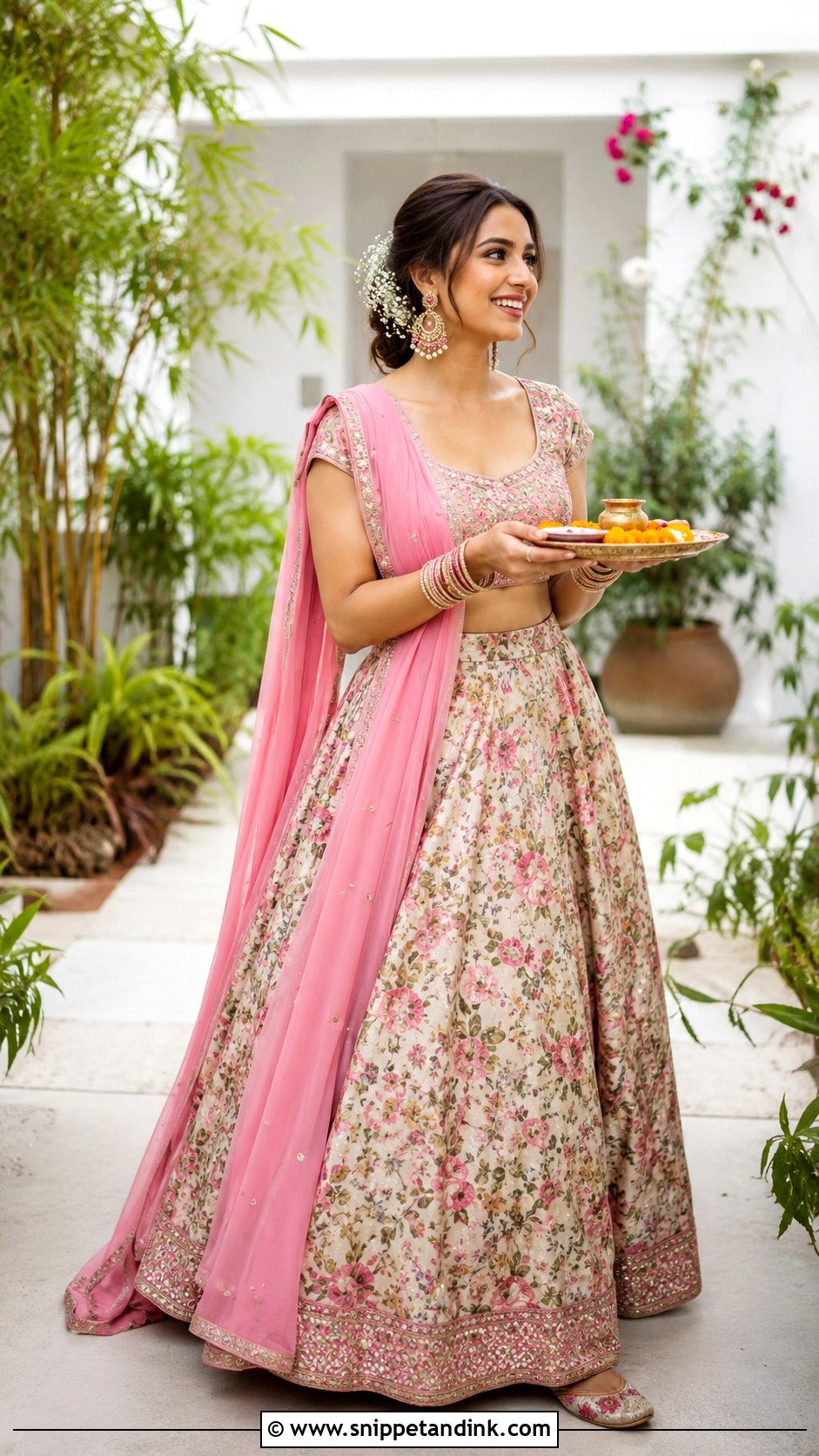 Printed Lehenga For Mata Pujan Bride - Snippet and Ink - 25 Mata Pujan Dress for Bride Ideas