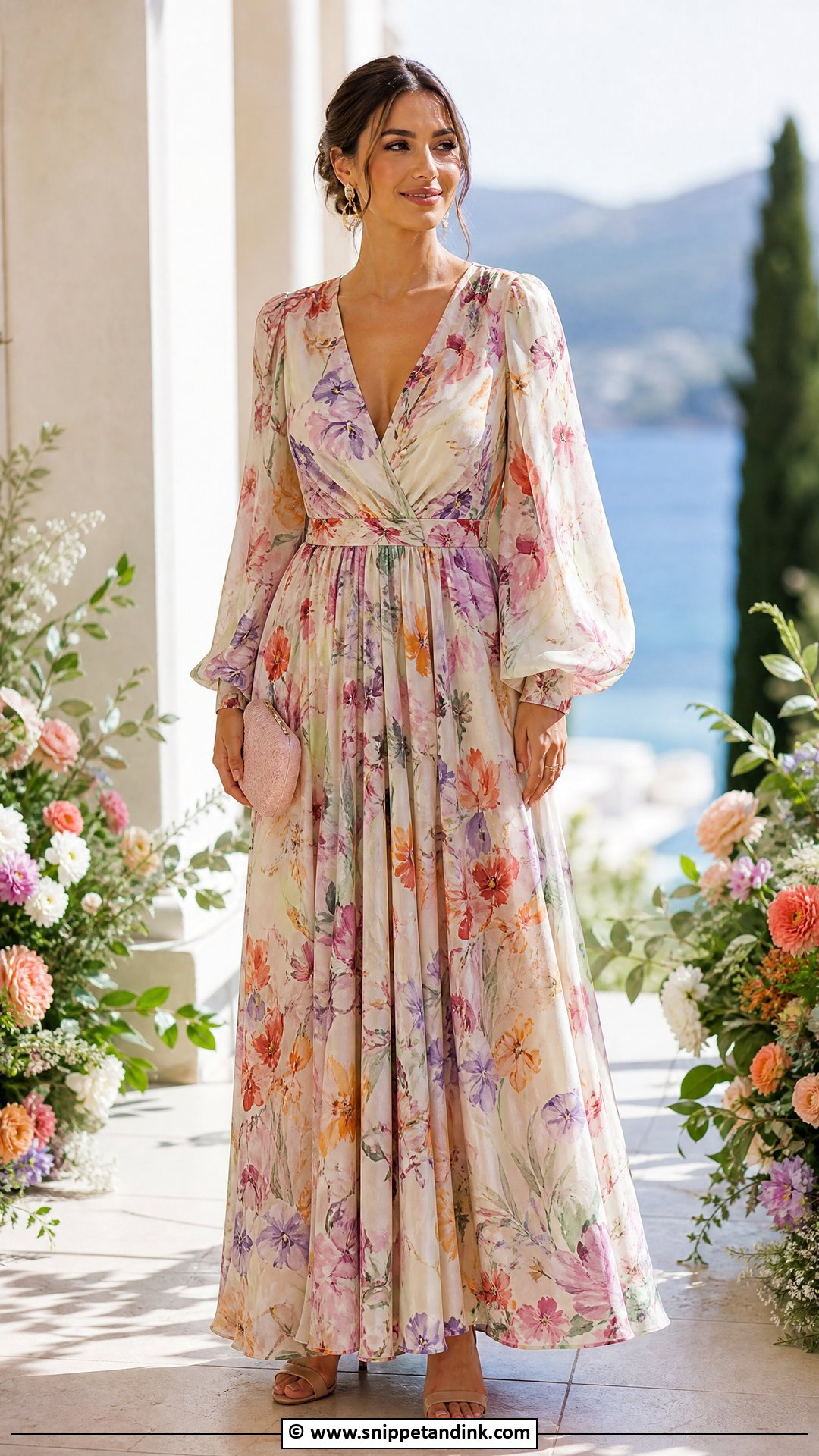 Printed Maxi Dress Wedding Outfit - Snippet and Ink - 30 Weeding Dressing Woman Ideas