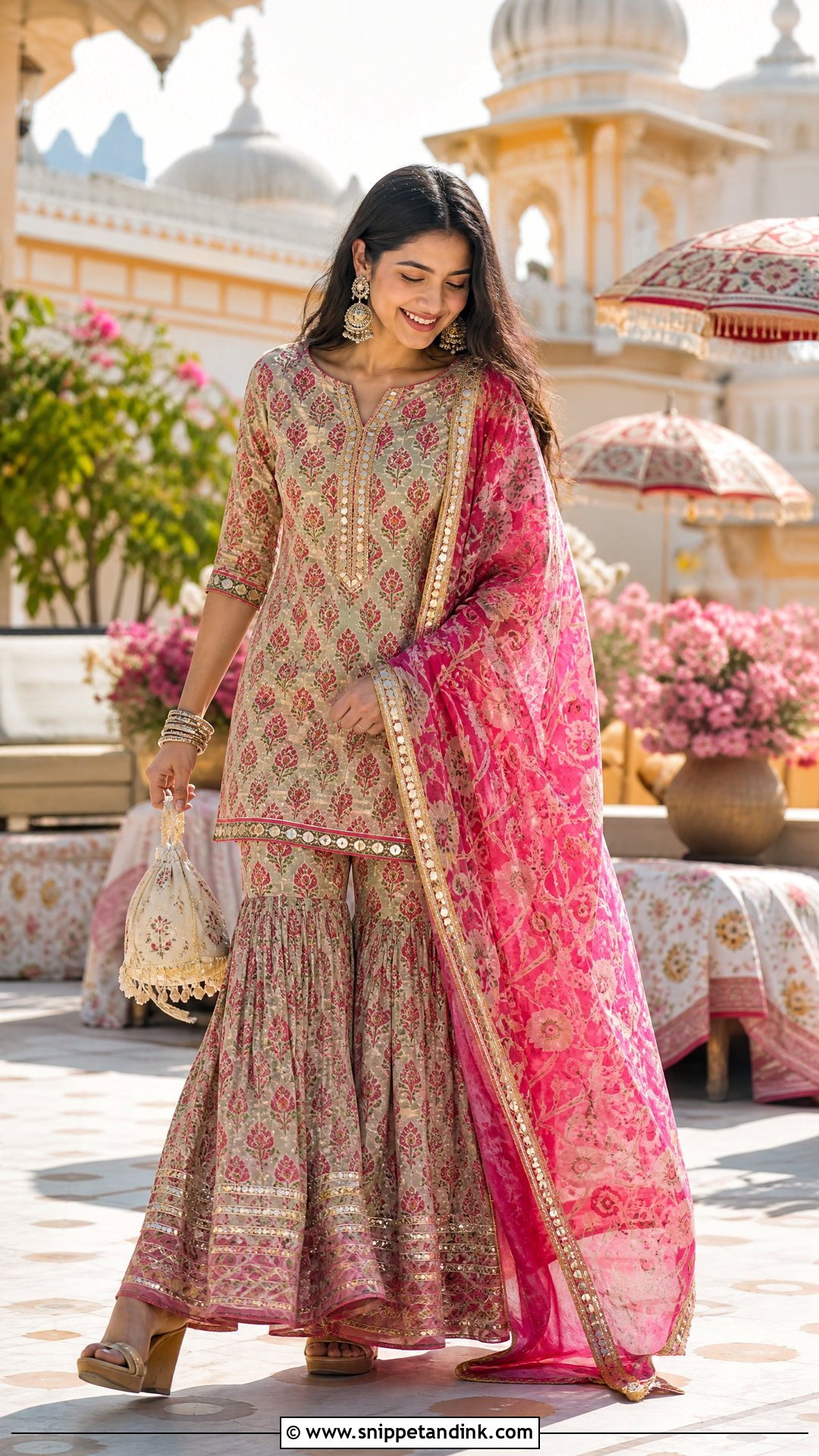 Printed Sharara Suit - Snippet and Ink - 25 Latest Sharara Suit Designs Wedding