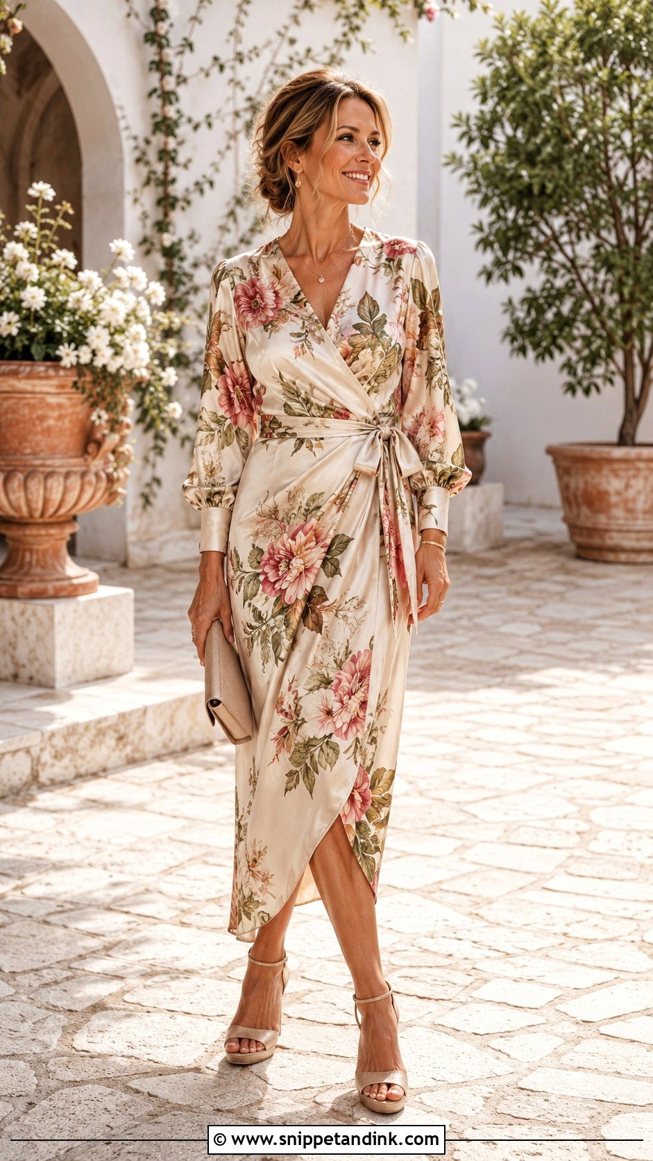 Printed Silk 2nd Wedding Dress - Snippet and Ink - 25 2nd Wedding Dress Over 40 Not White Ideas