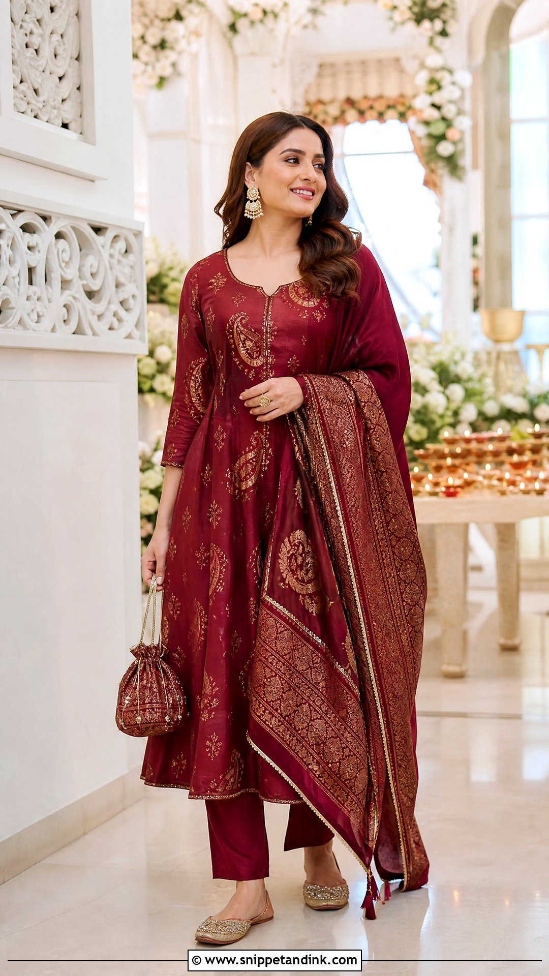 Printed Silk Festive Salwar Suit - Snippet and Ink - 20 Printed Salwar Suit Ideas