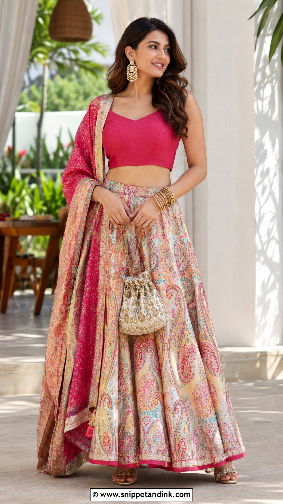 Printed Skirt And Crop Top For Indian Wedding - Snippet and Ink - 25 Skirt and Crop Top Indian Weddings Ideas
